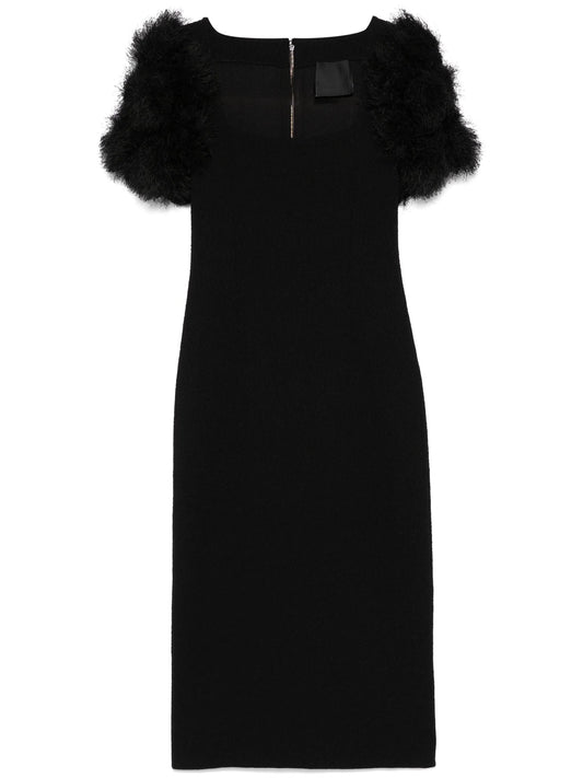 pompom-detail midi dress