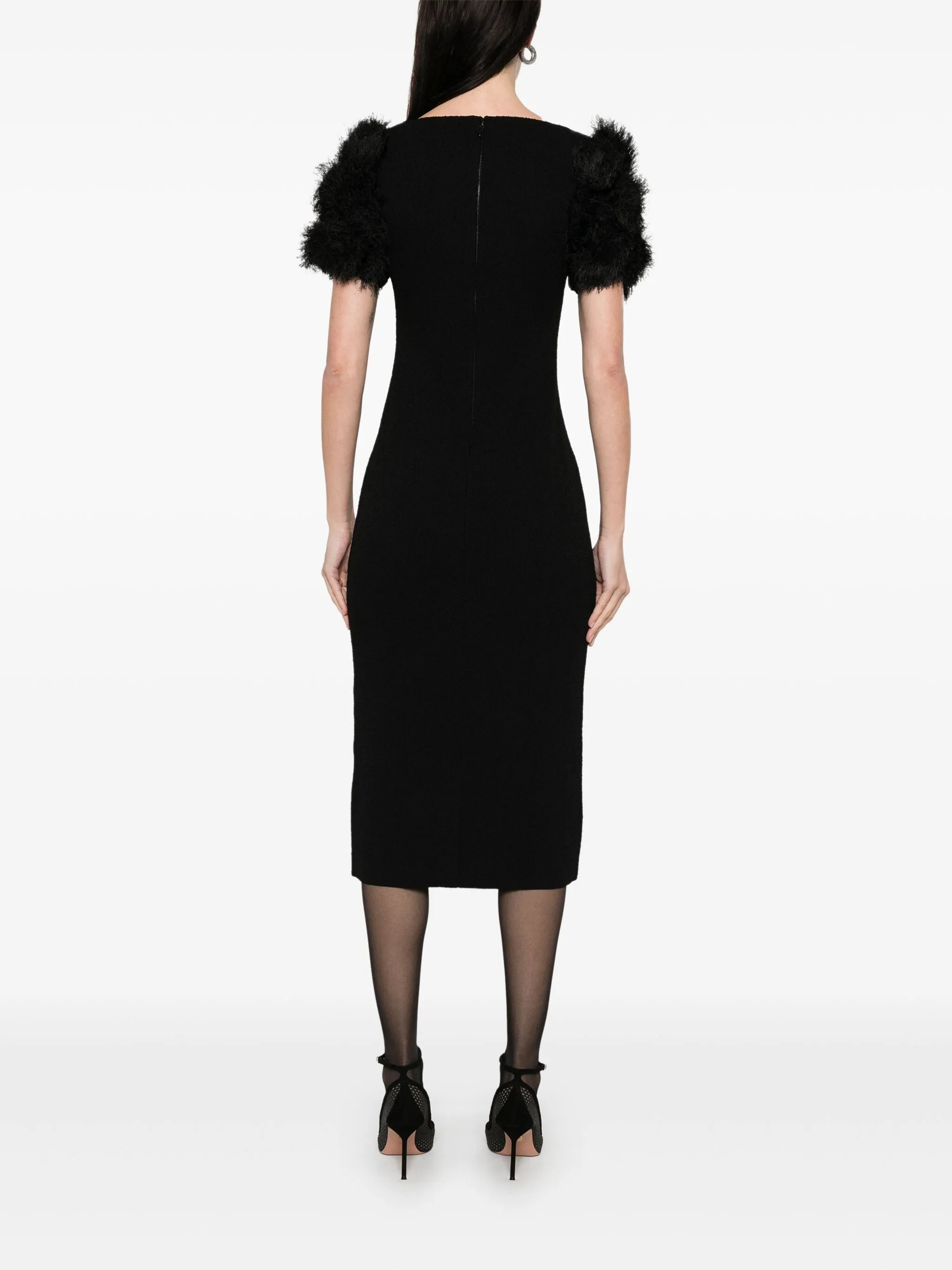 pompom-detail midi dress