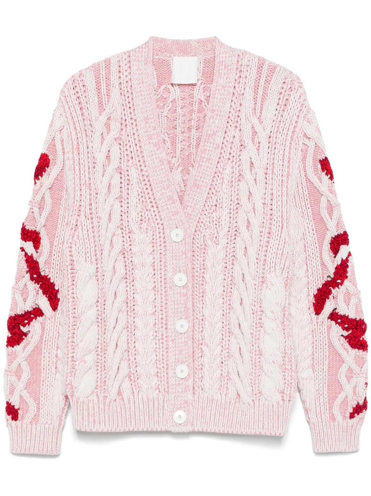 cardigan in cable-knit with snake jacquard