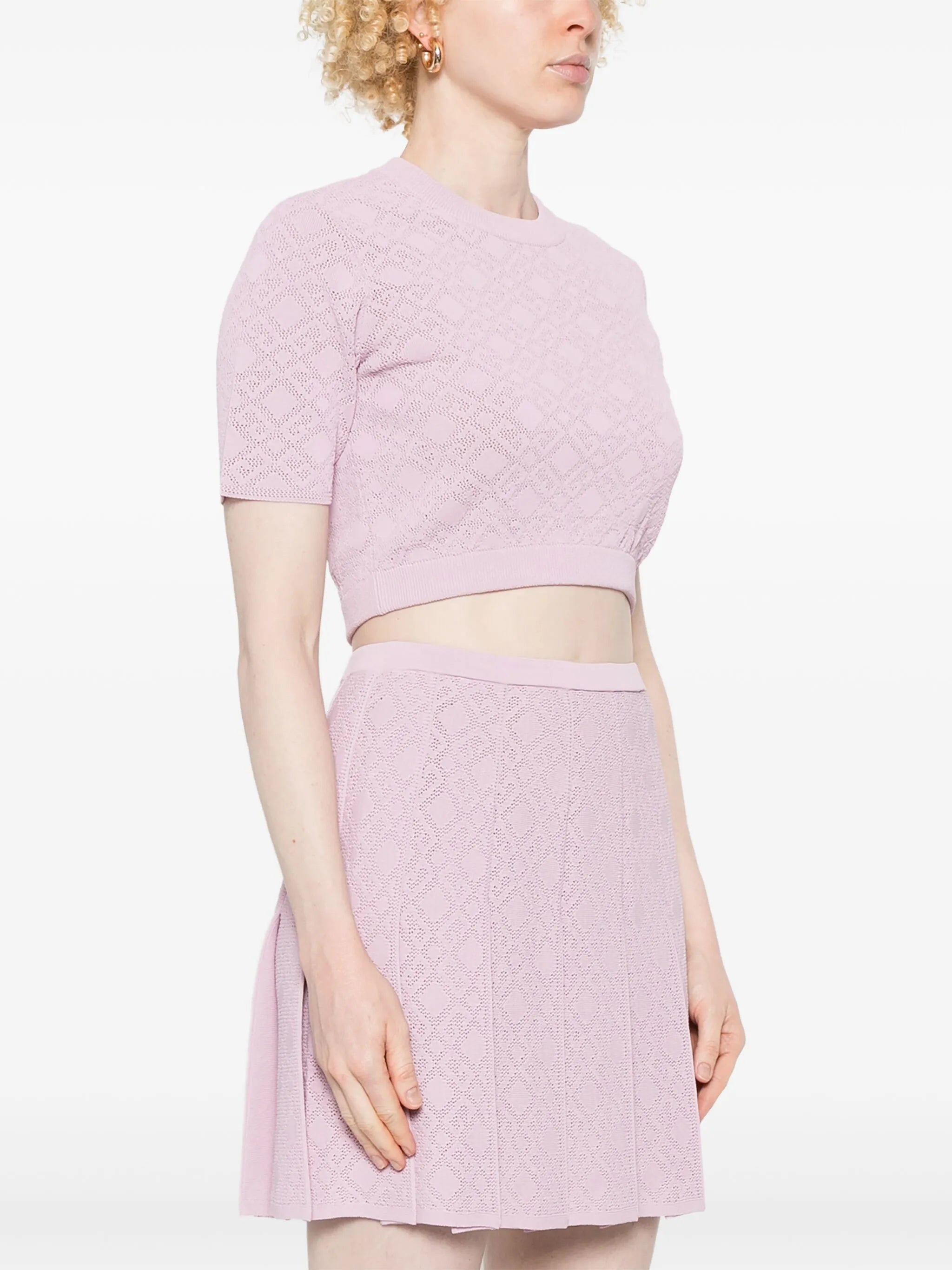 logo-knit crop top
