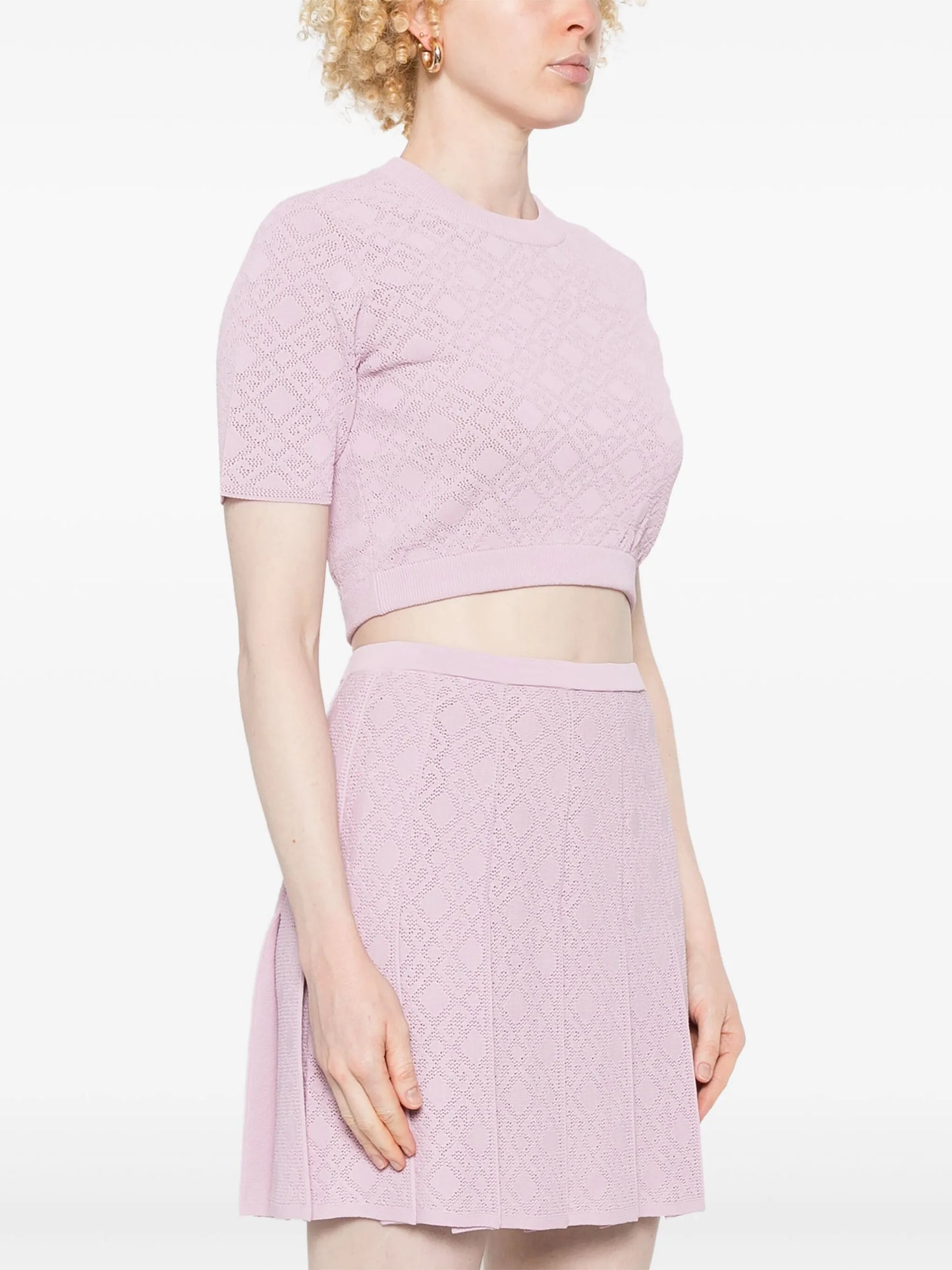 logo-knit crop top