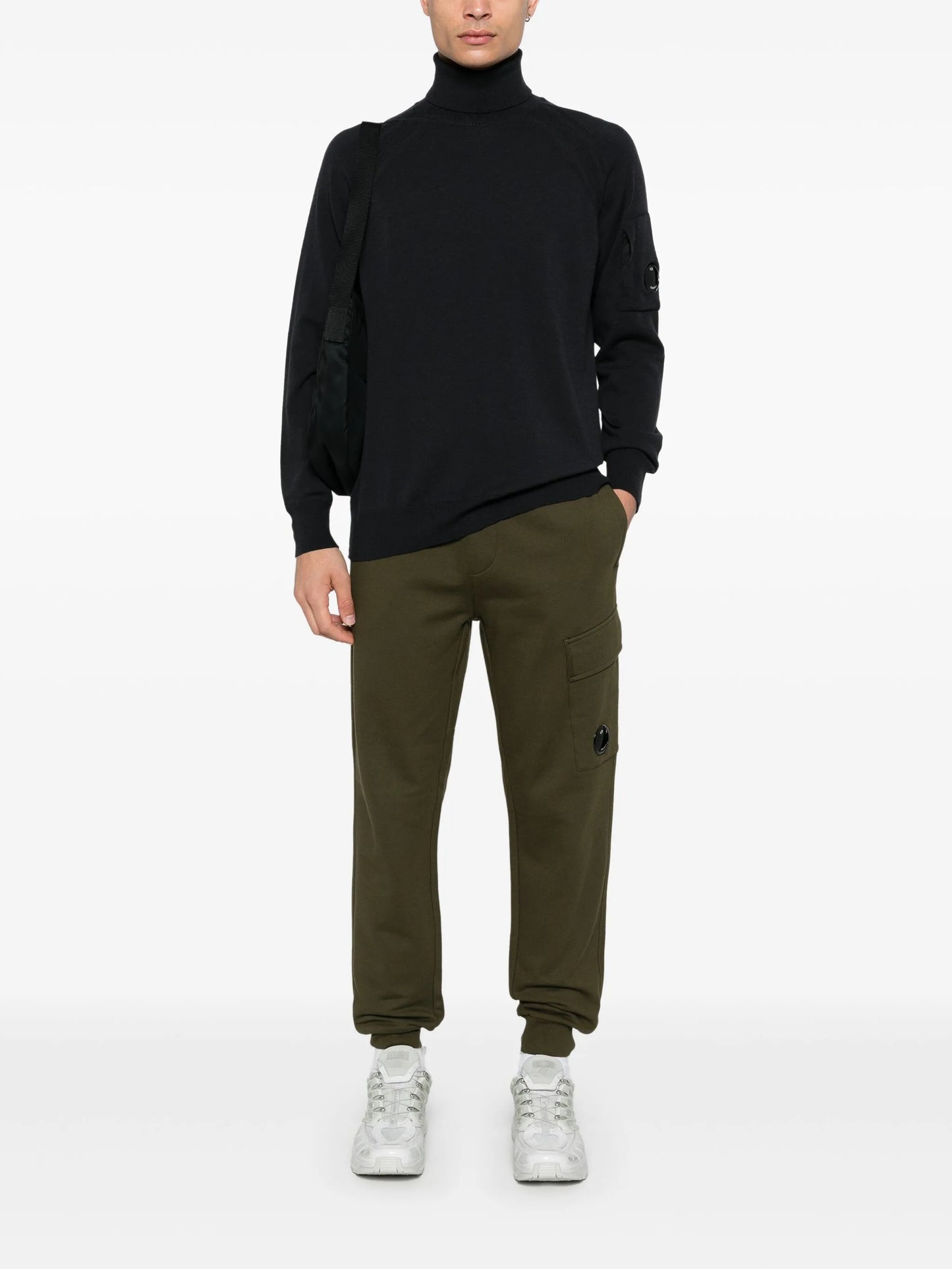 Lens-detail cargo track pants