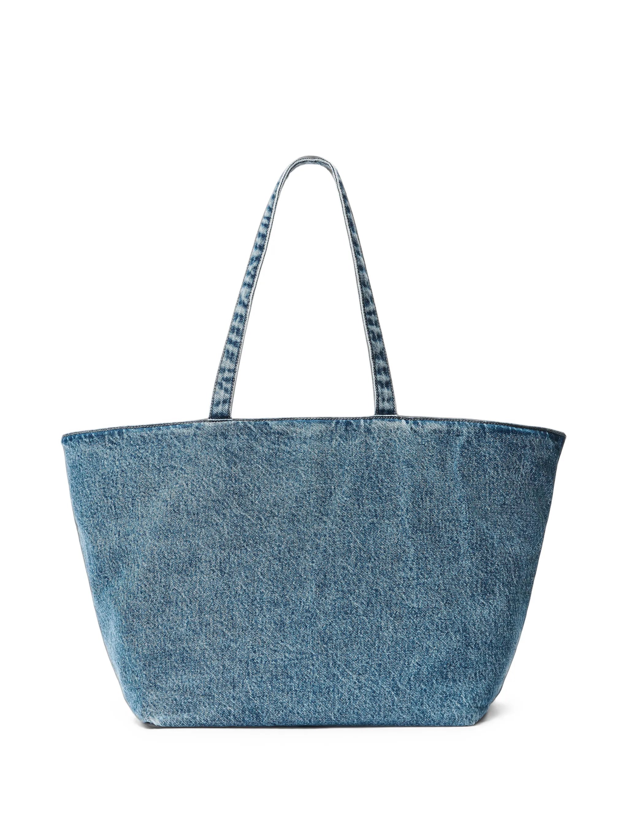 denim punch tote