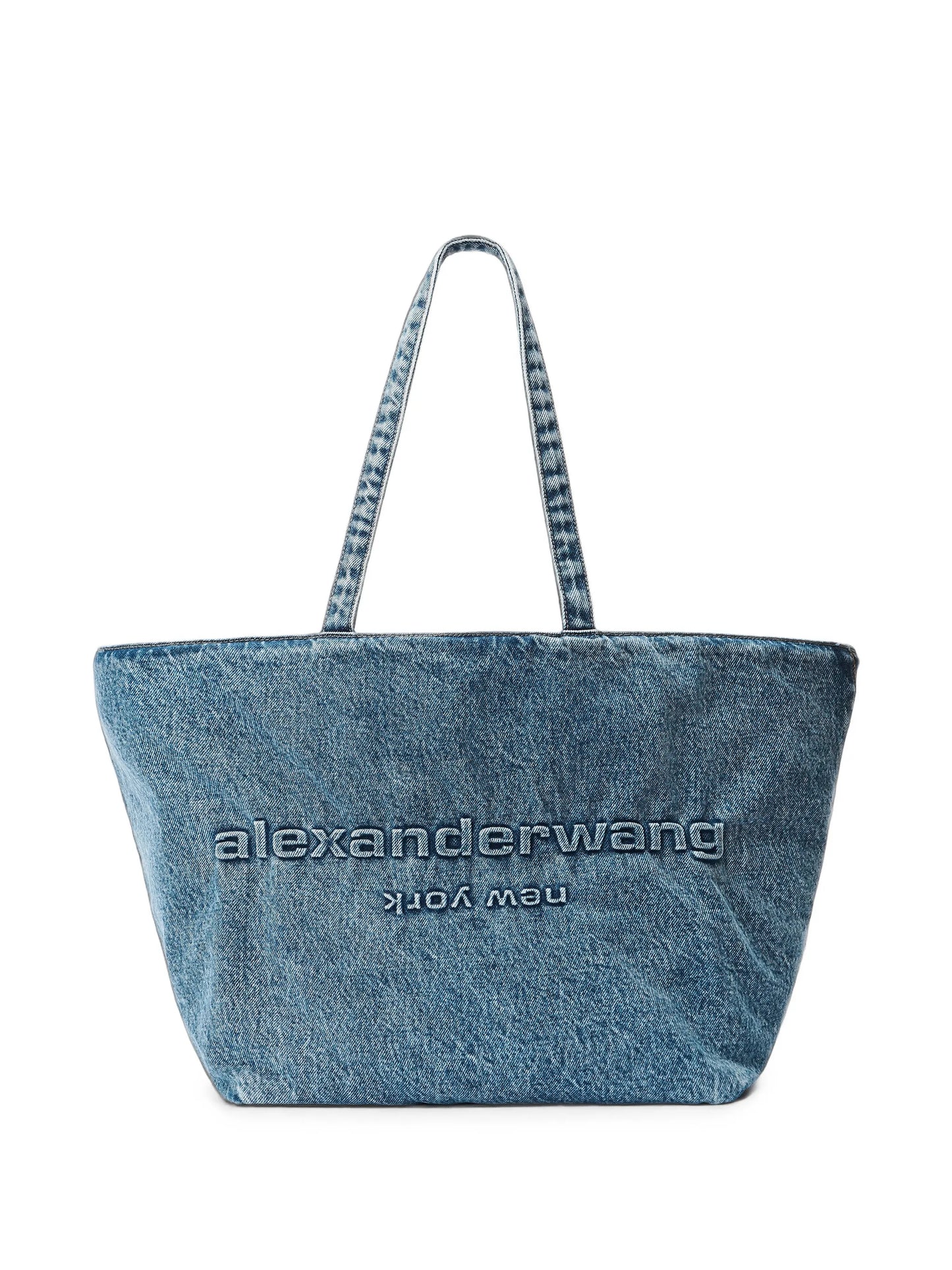 denim punch tote