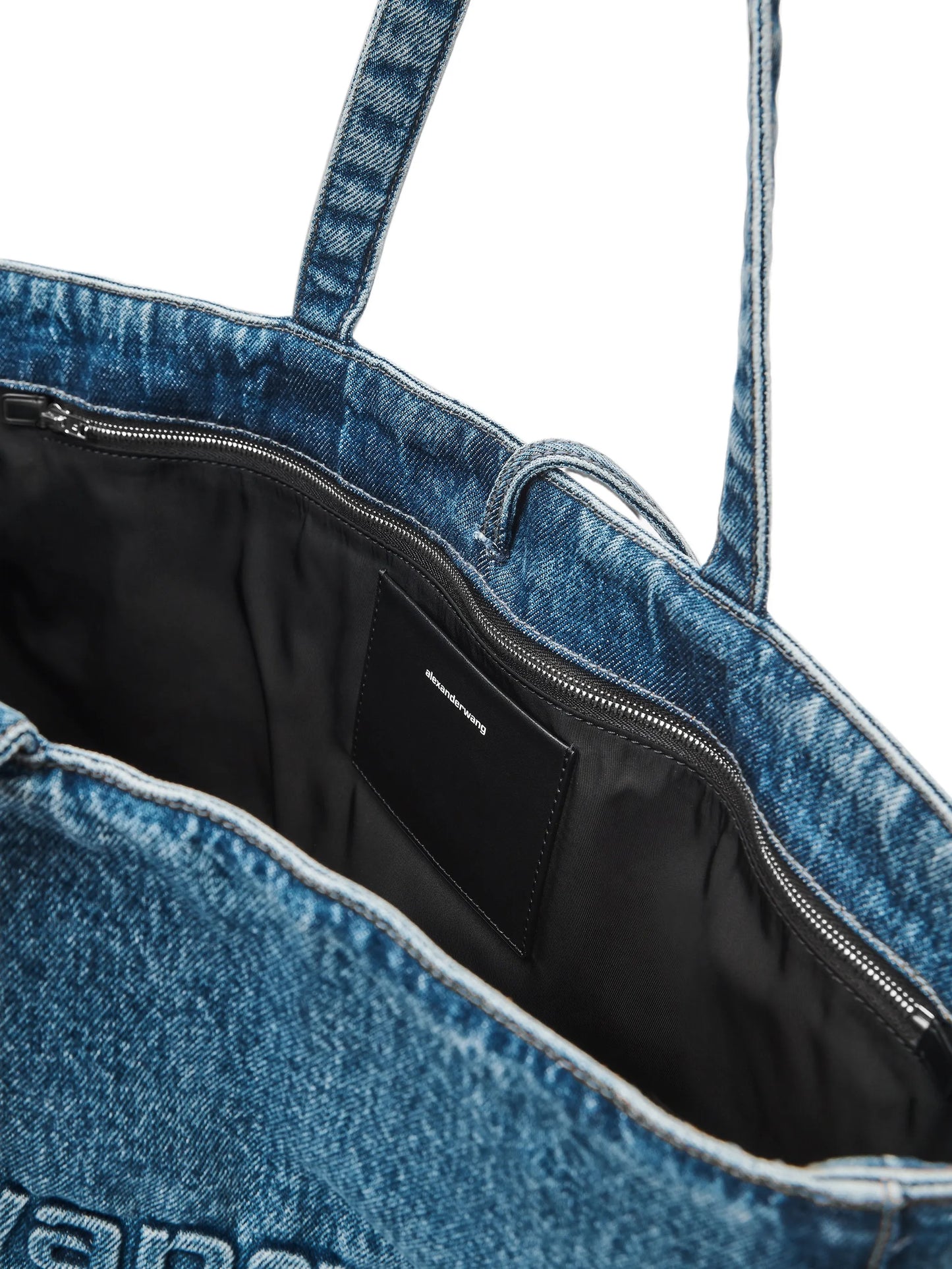 denim punch tote