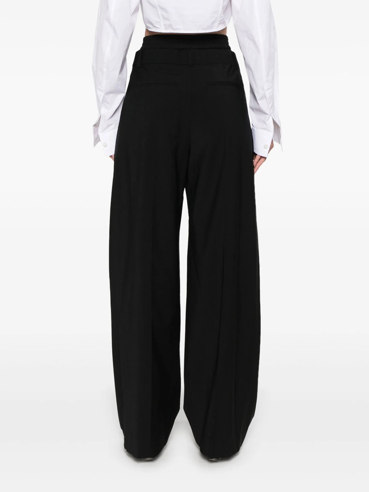 boxer-detailed wide-leg trousers