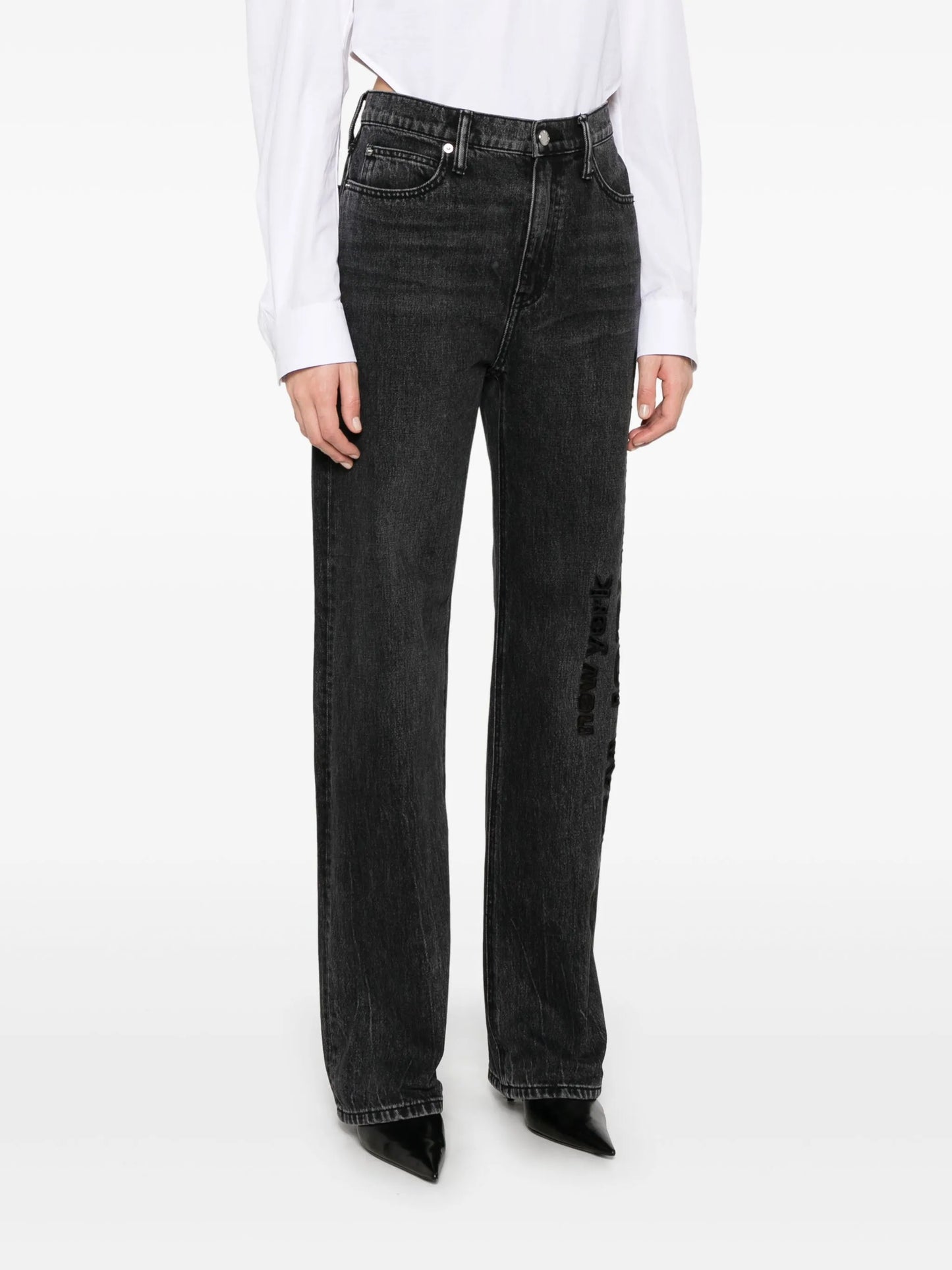 cut out-logo jeans