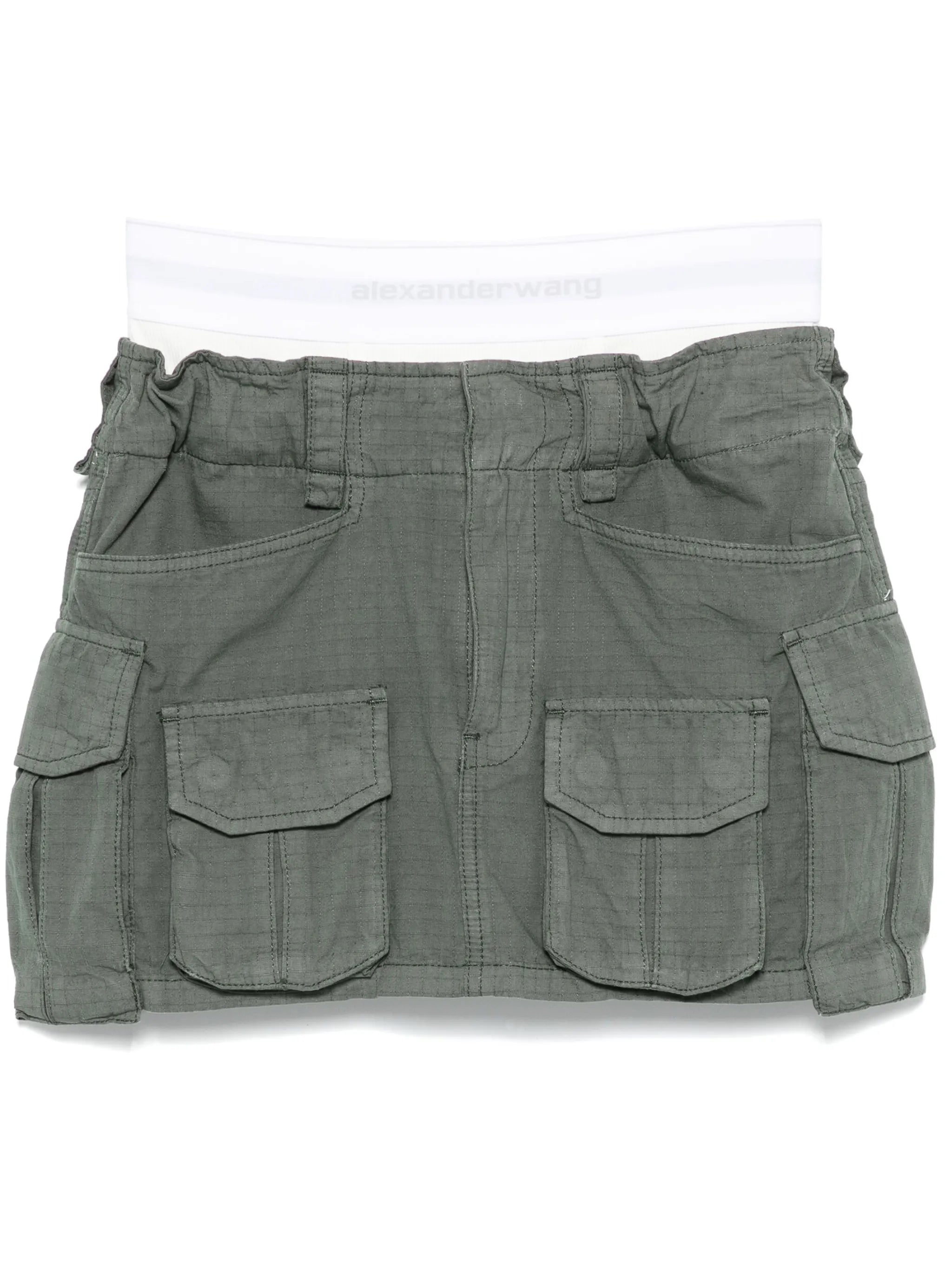 logo-waistband mini skirt