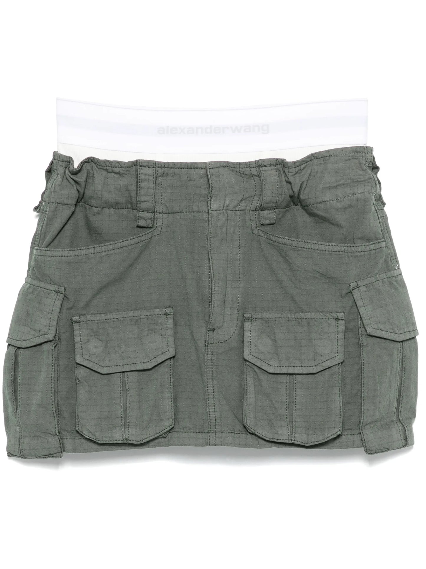 logo-waistband mini skirt
