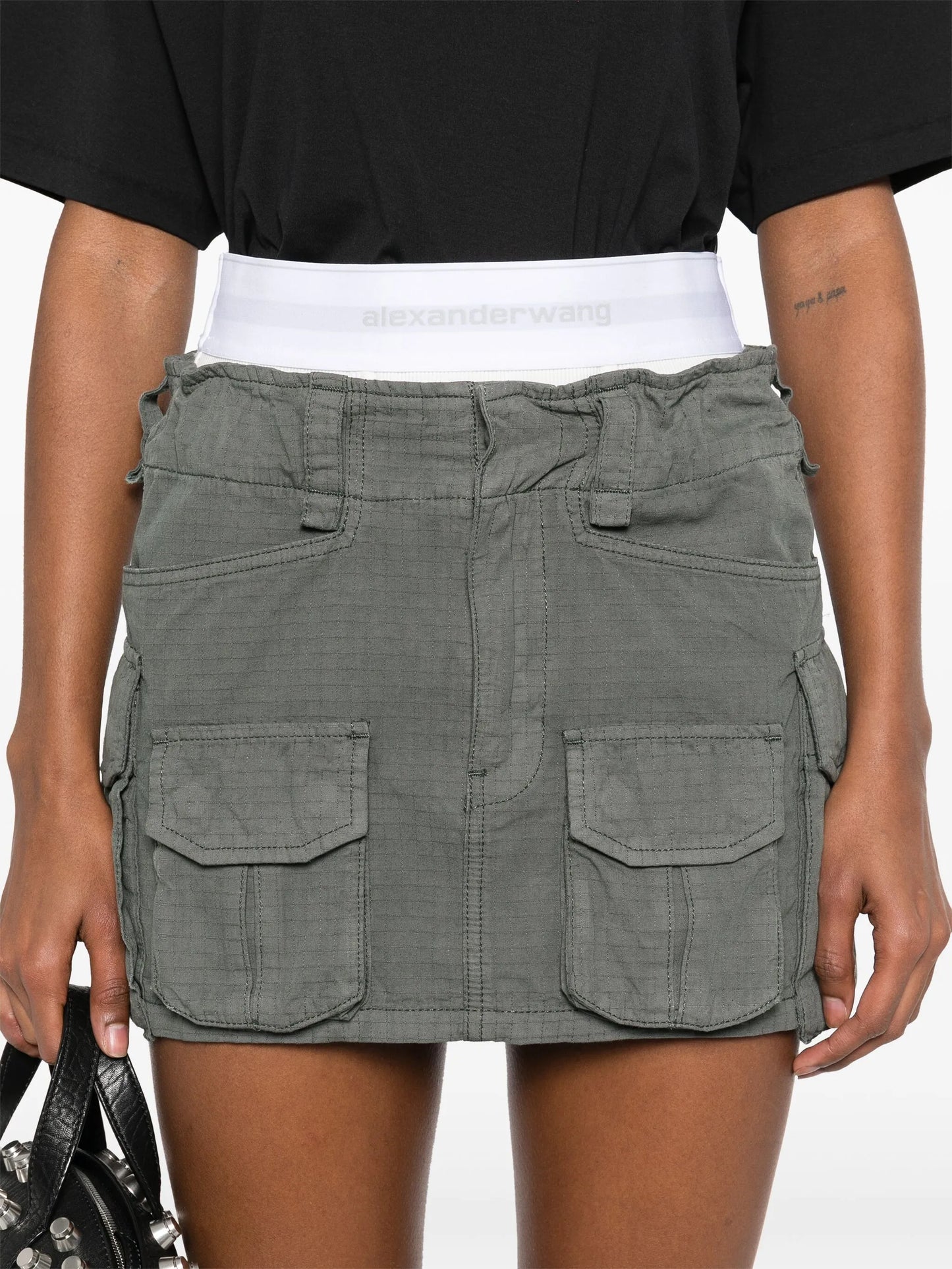 logo-waistband mini skirt