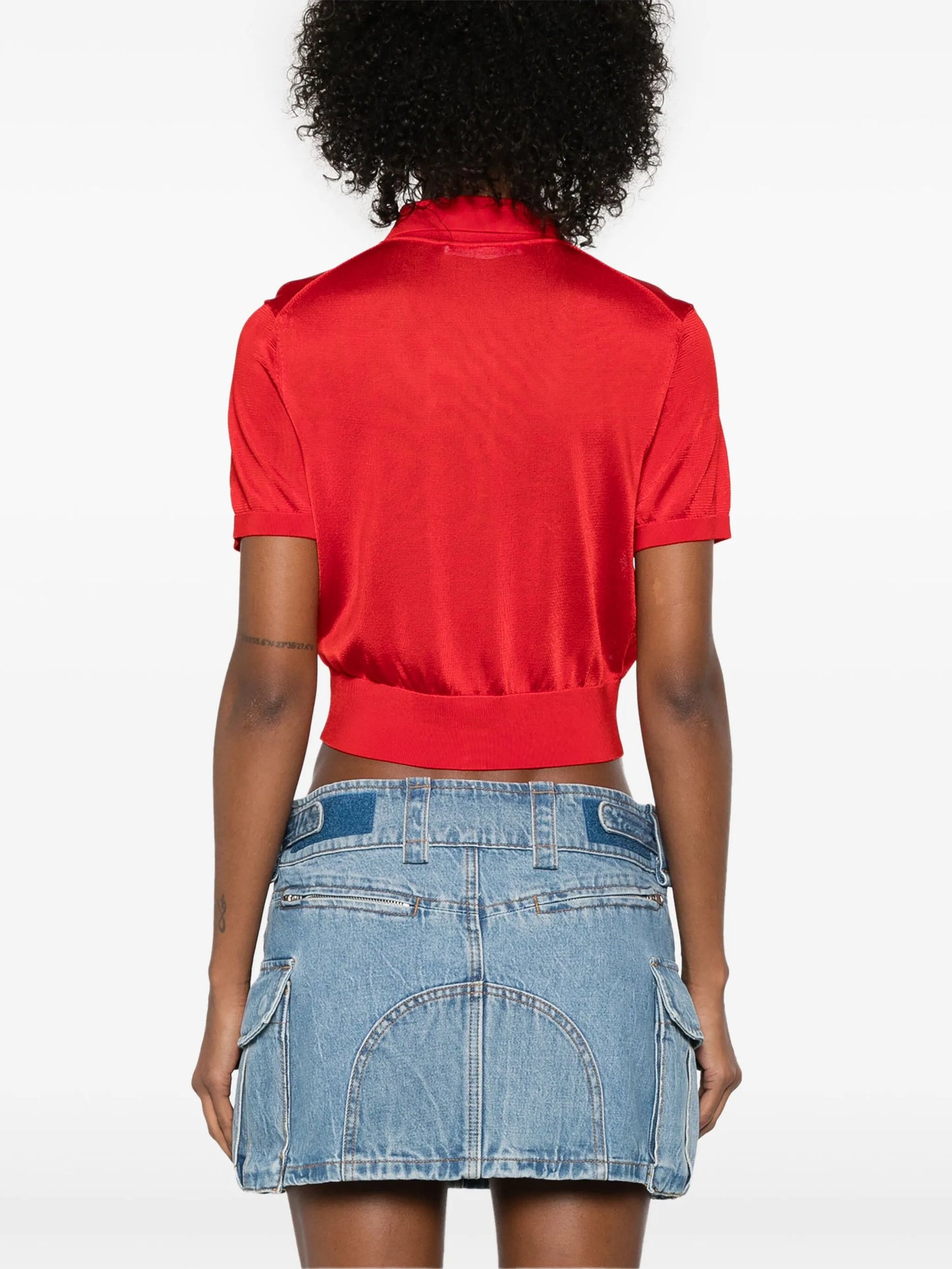 logo-embroidered polo cardigan