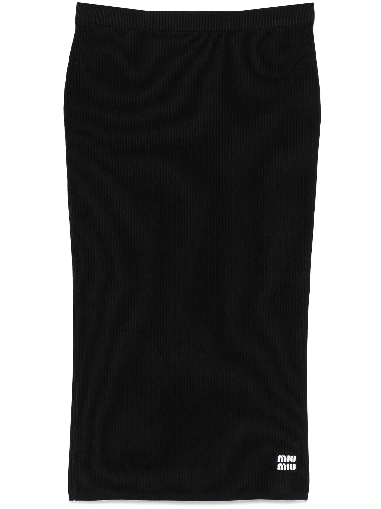 intarsia-logo midi skirt