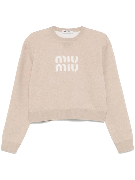 logo-intarsia sweater