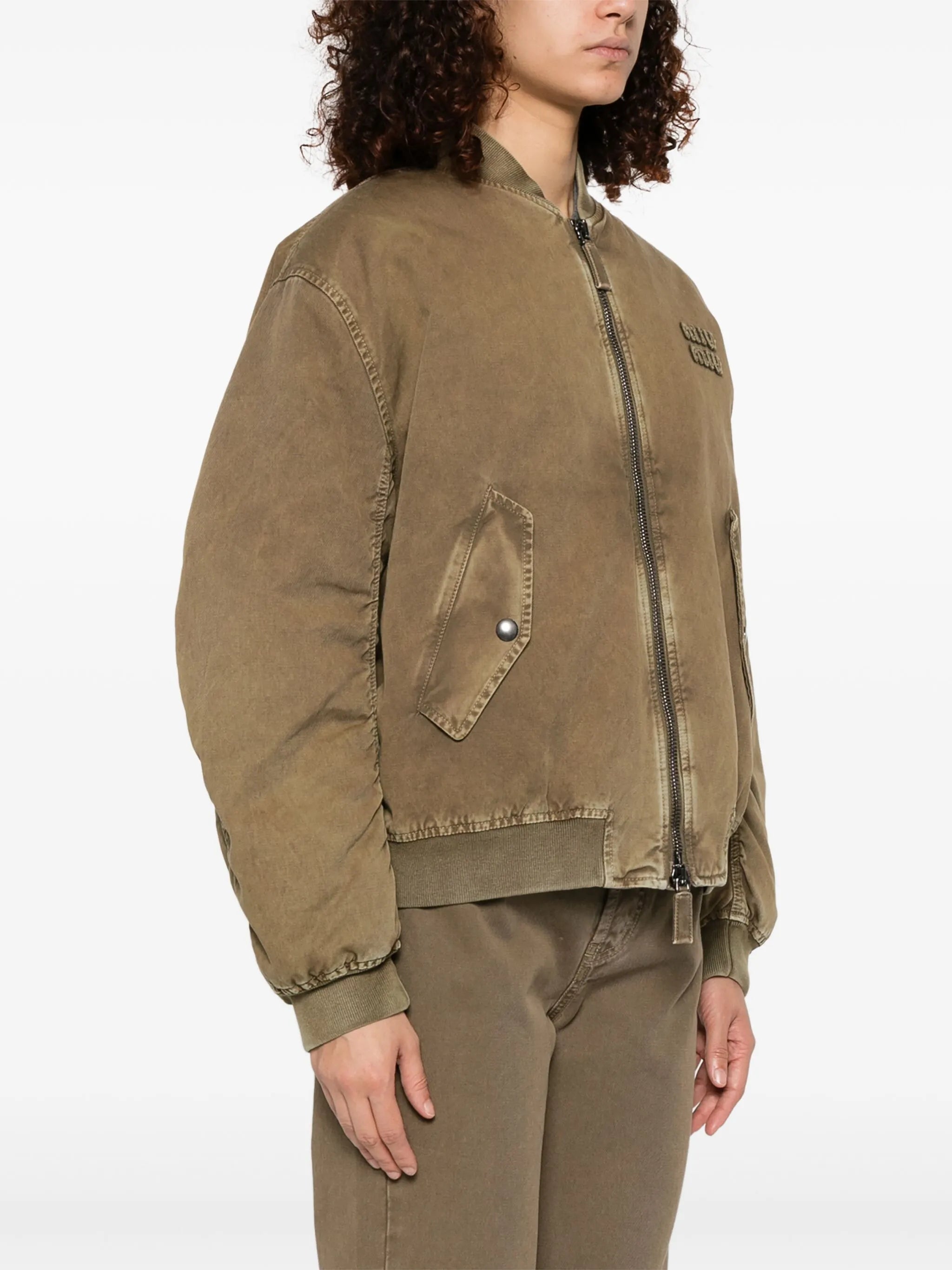 gabardine bomber jacket