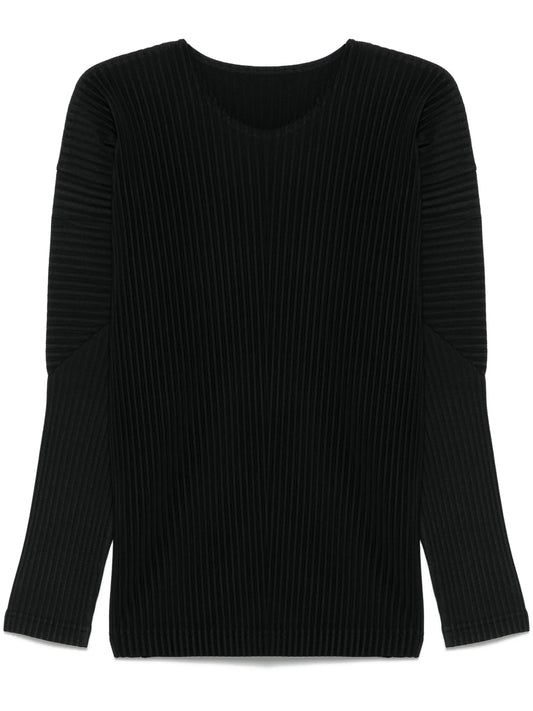 plissé-effect T-shirt
