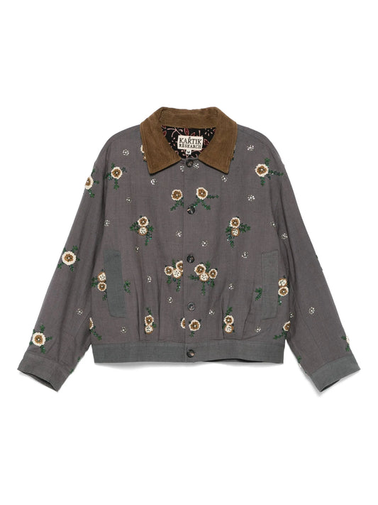 floral-embroidery jacket