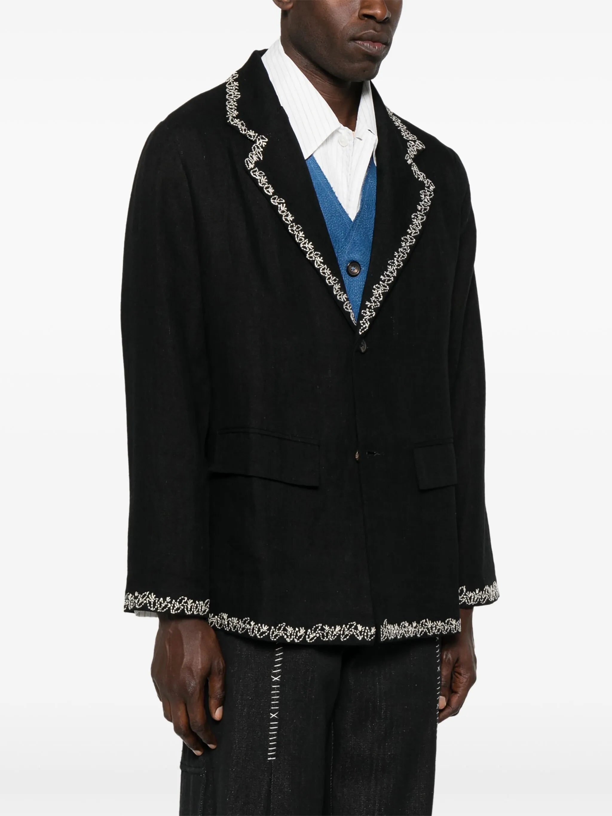 embroidered blazer