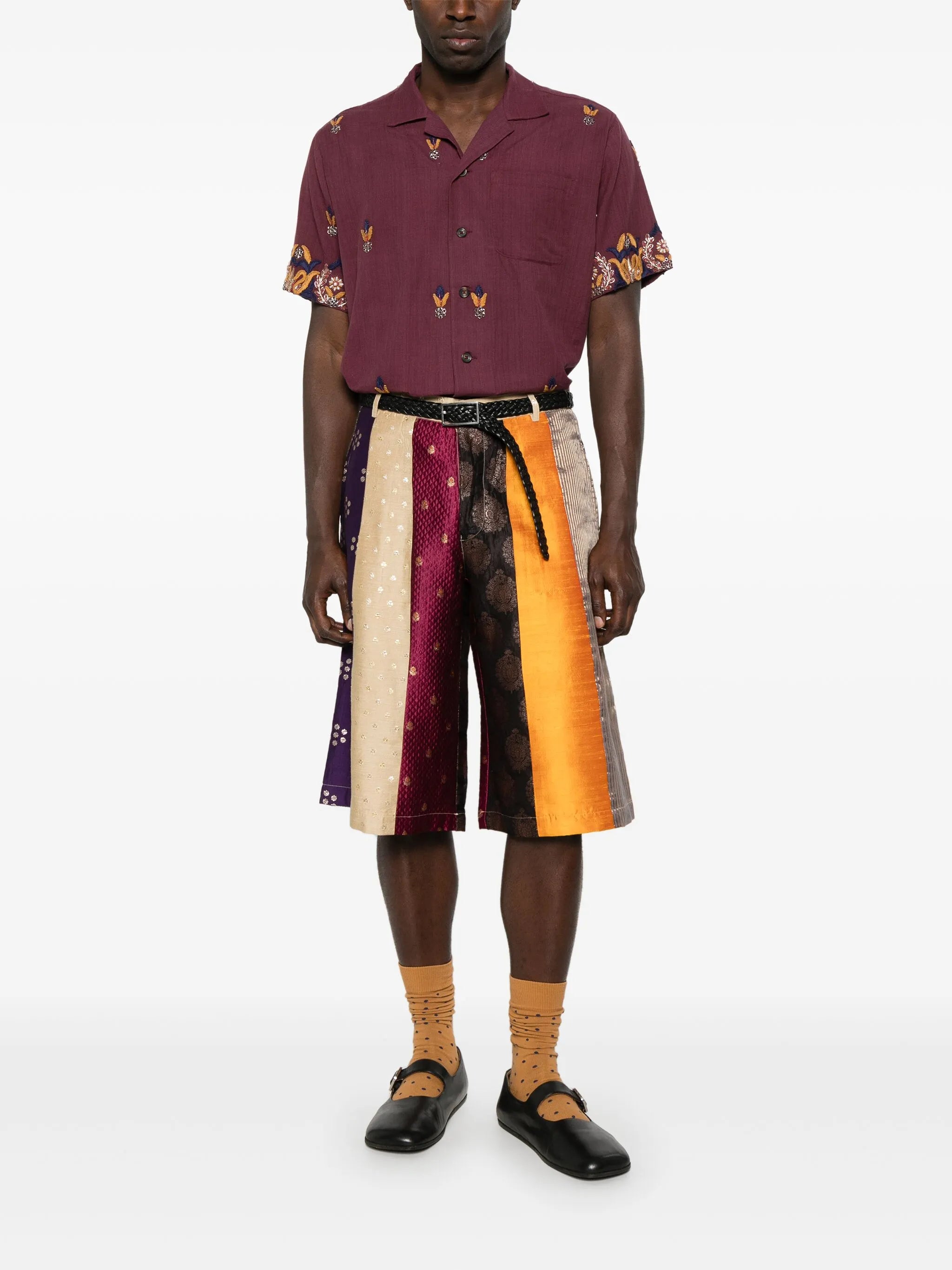 patterned-jacquard shorts