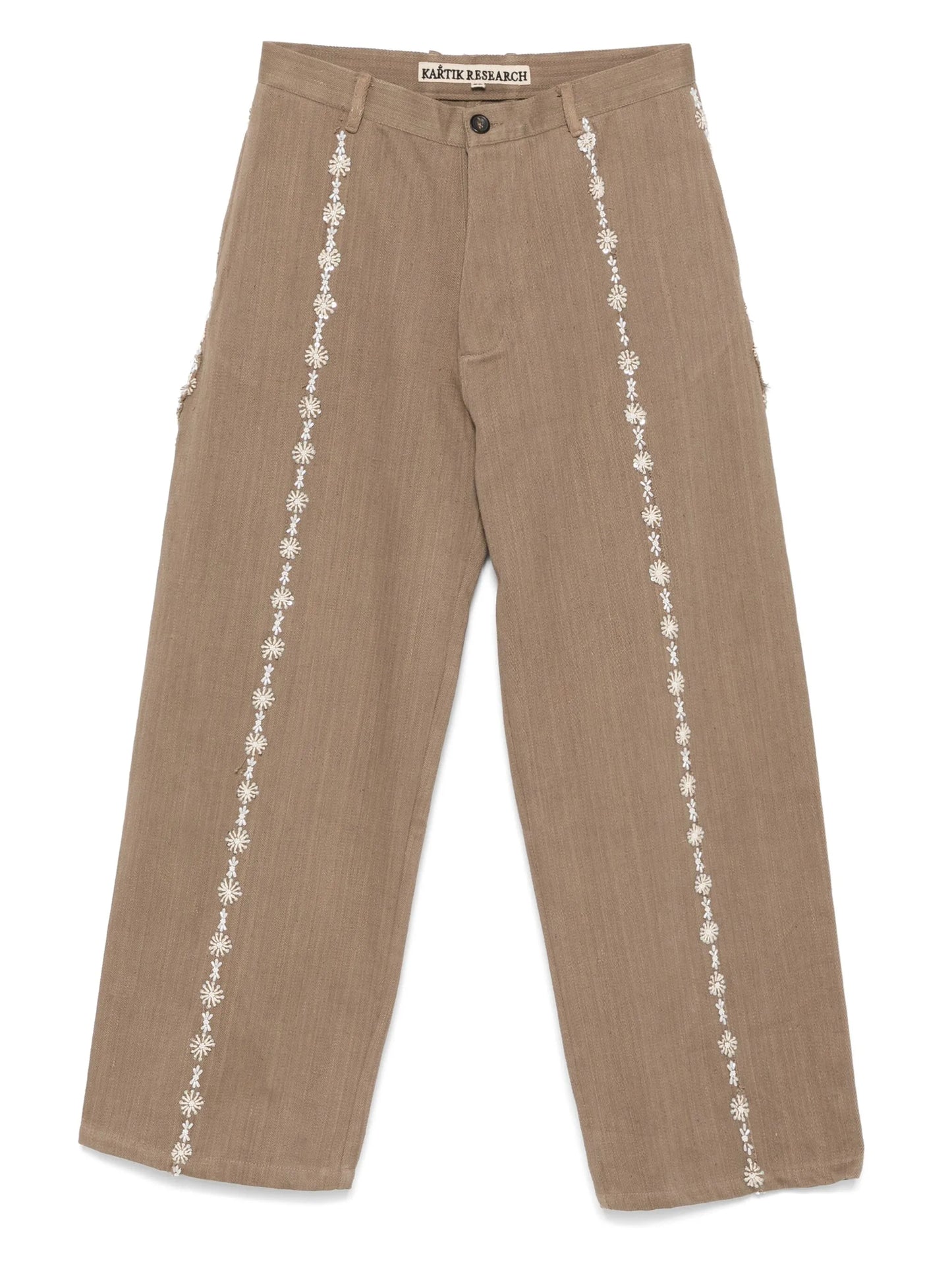 floral-embroidery trousers