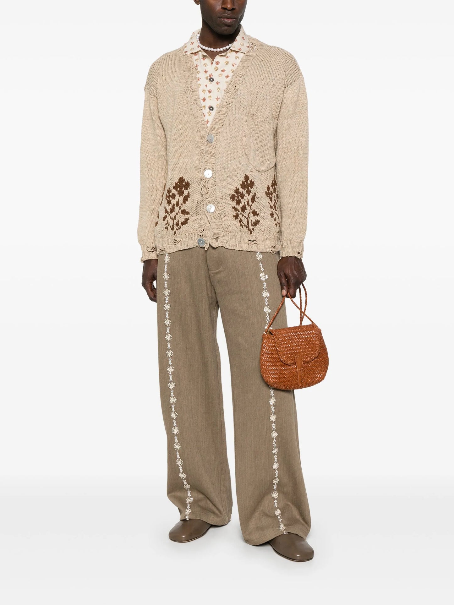 floral-embroidery trousers