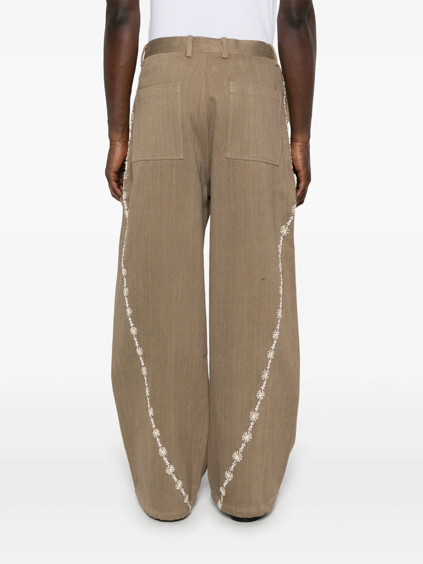floral-embroidery trousers