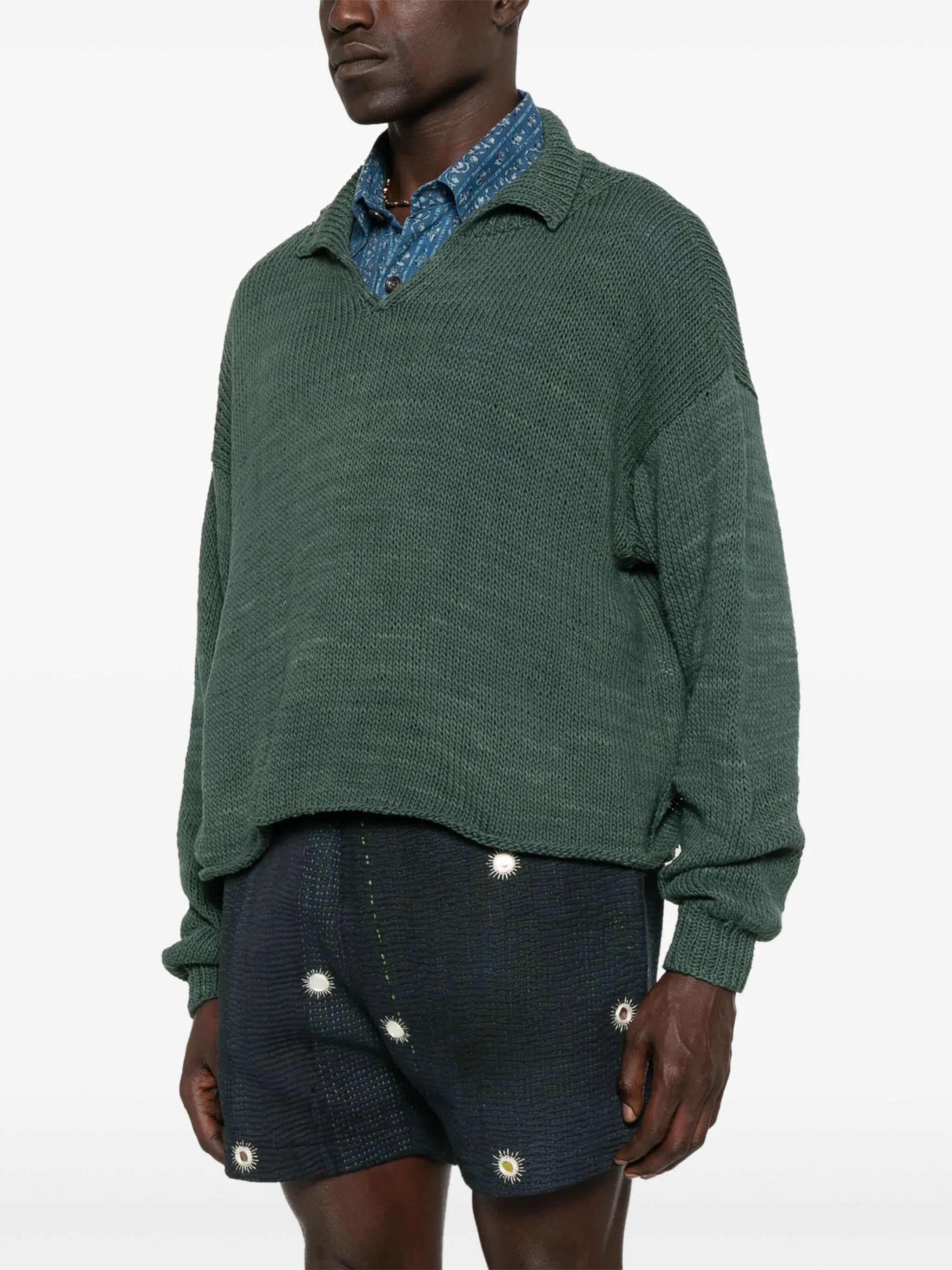 logo-intarsia sweater