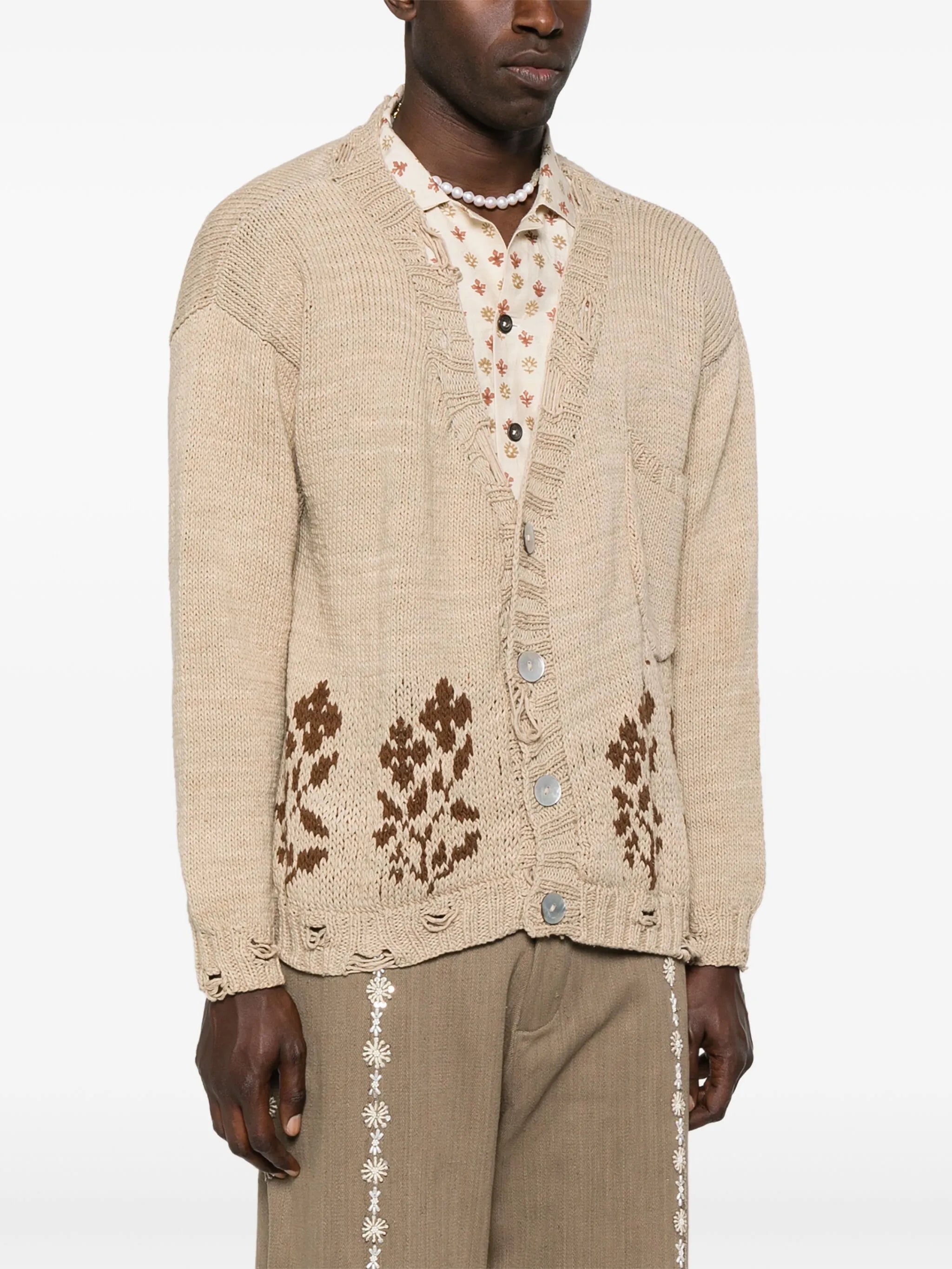 intarsia-knit cardigan