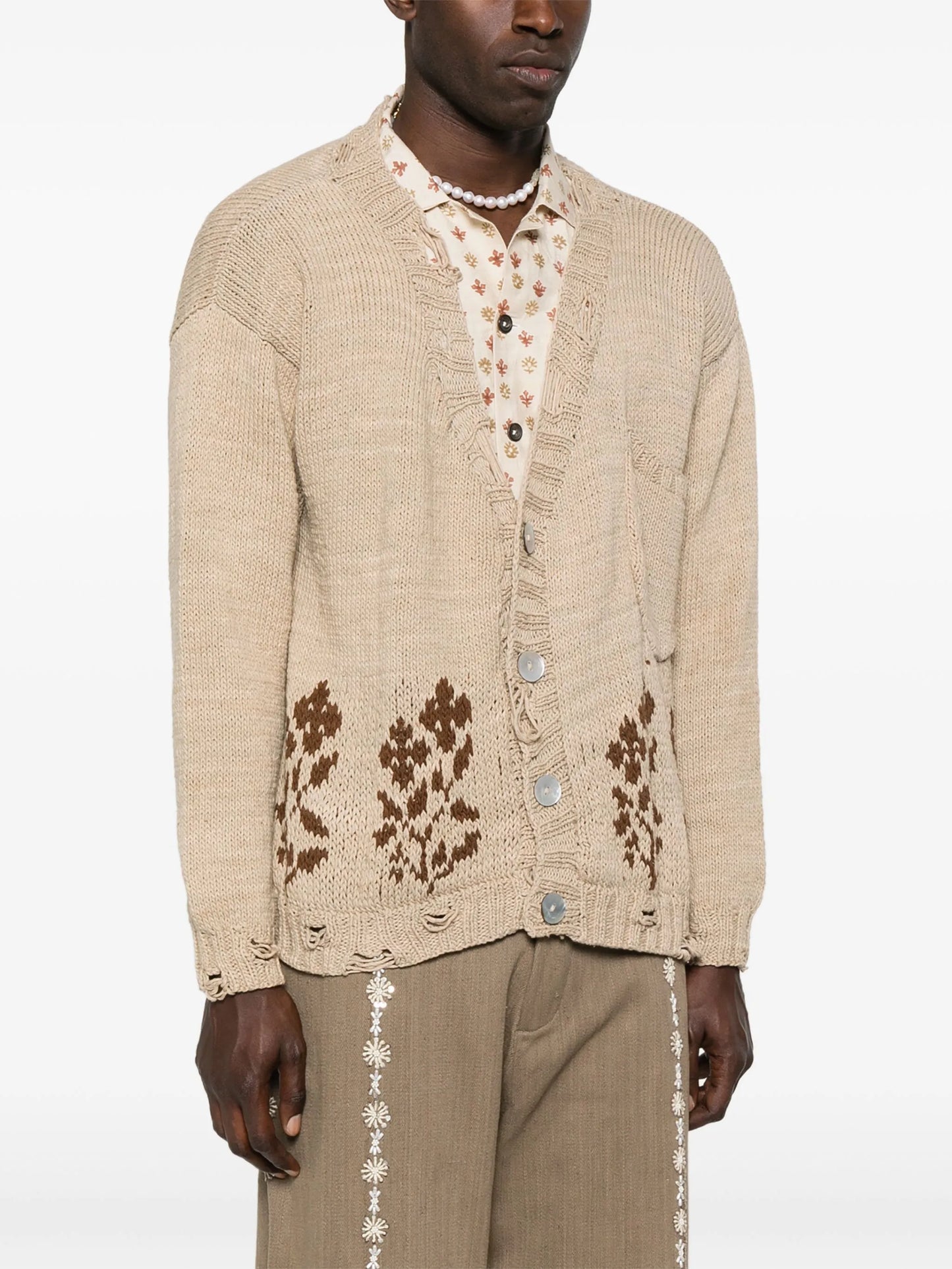 intarsia-knit cardigan
