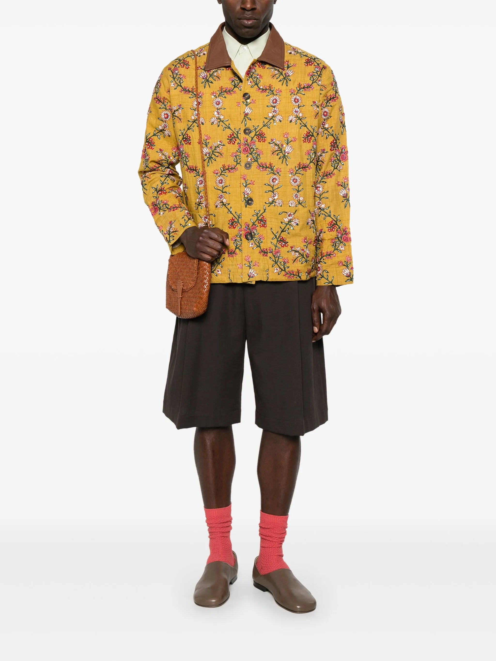 floral-embroidery jacket