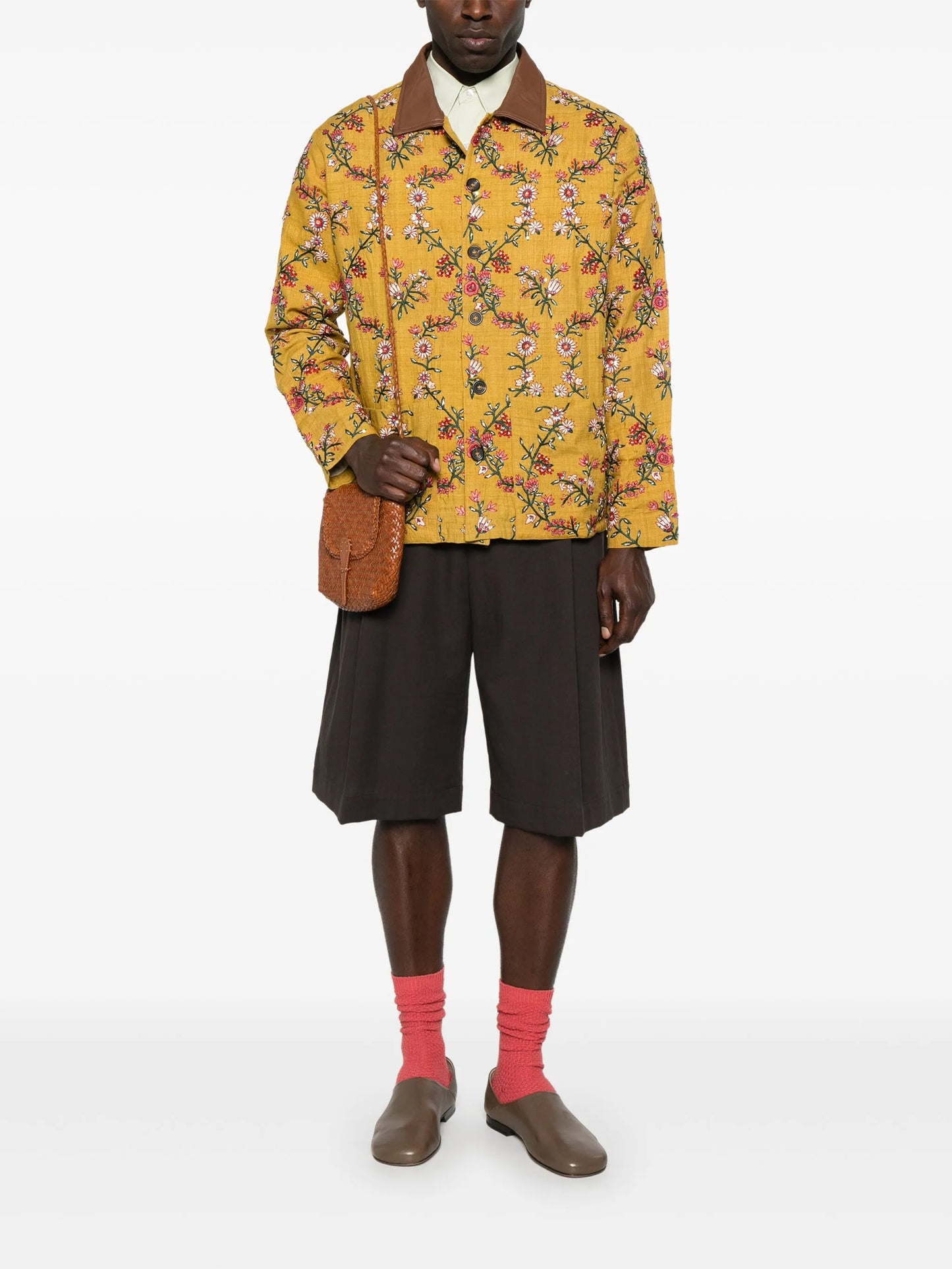 floral-embroidery jacket