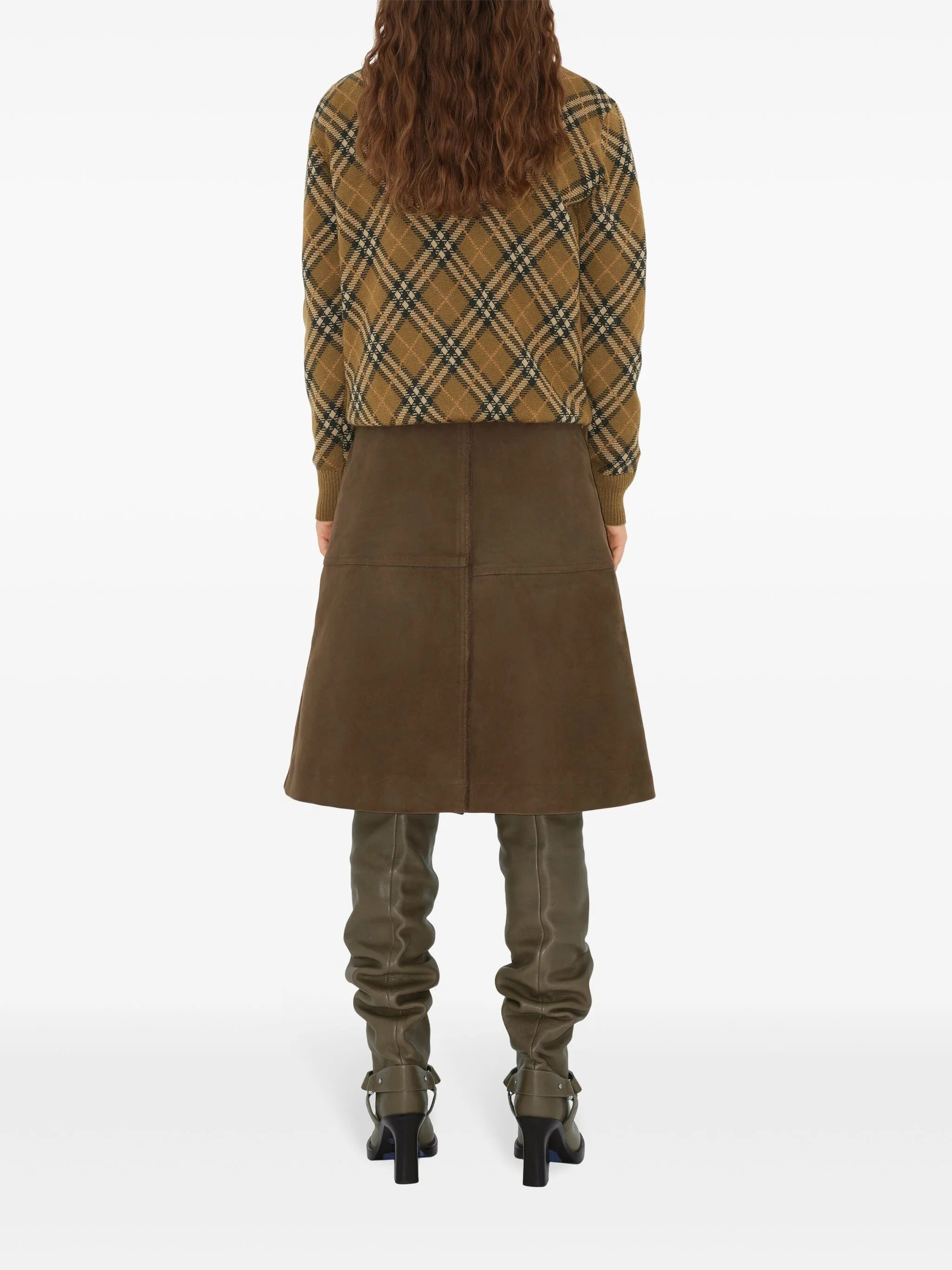 check-pattern wool sweater