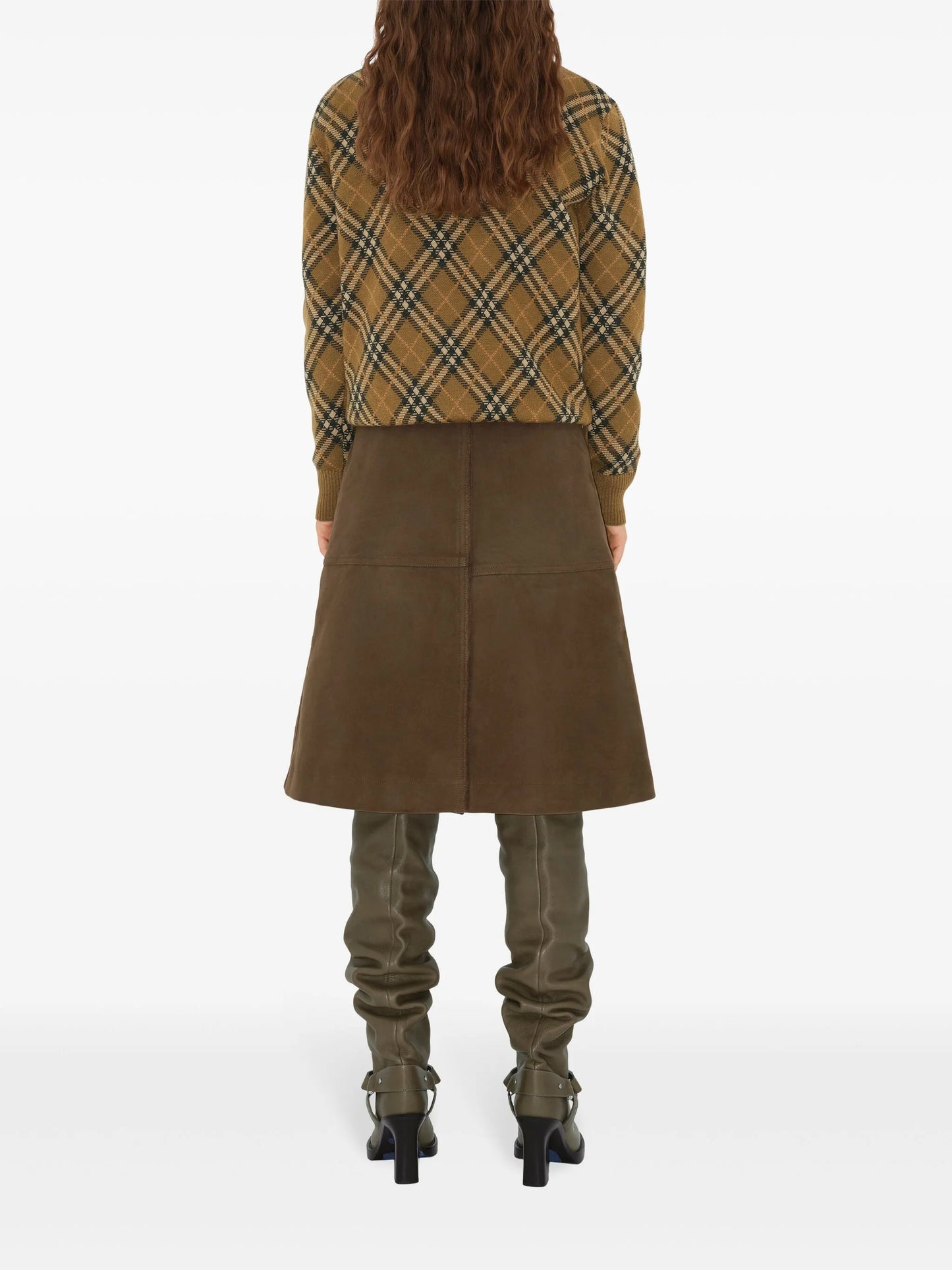 check-pattern wool sweater