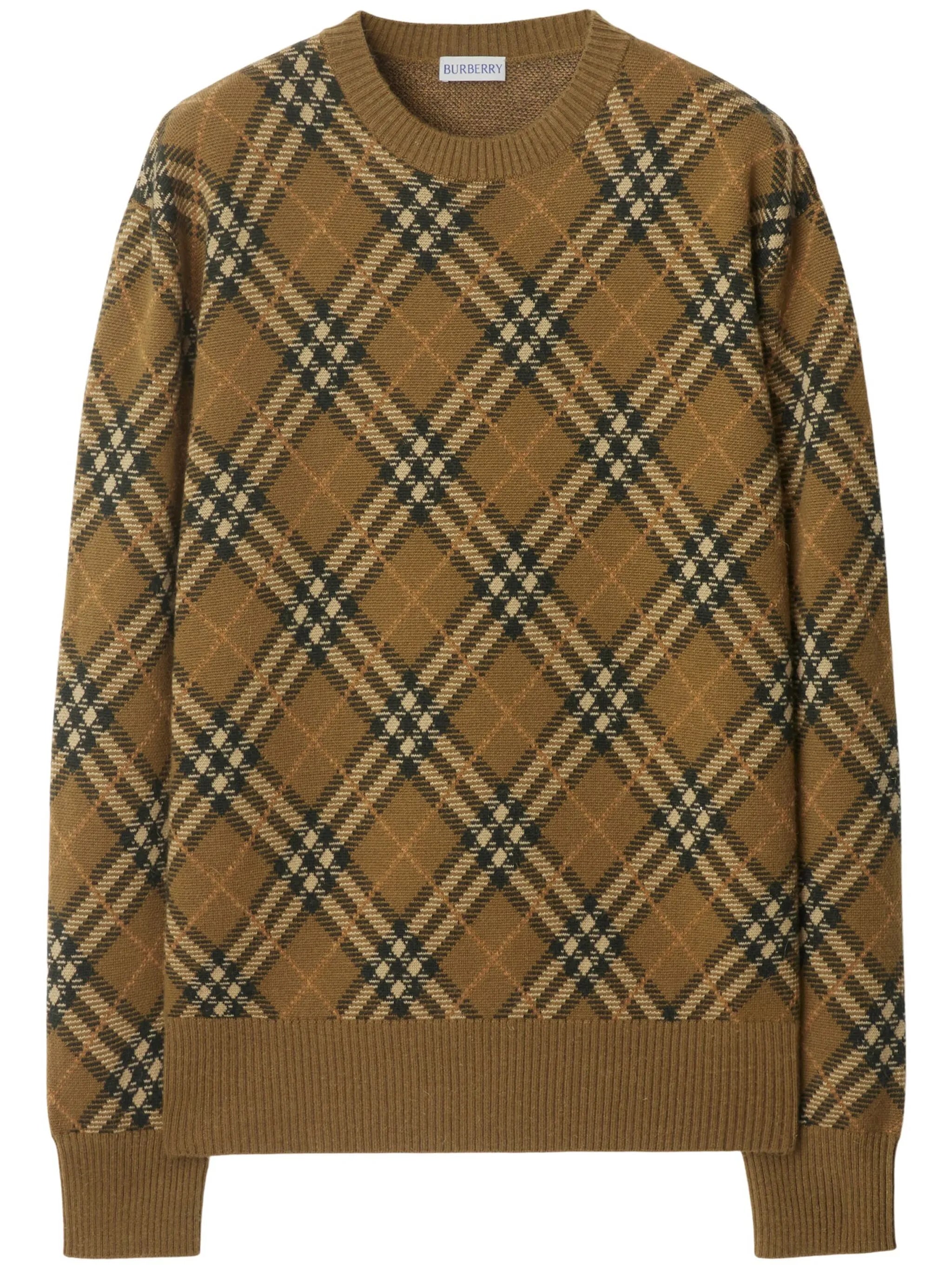 check-pattern wool sweater