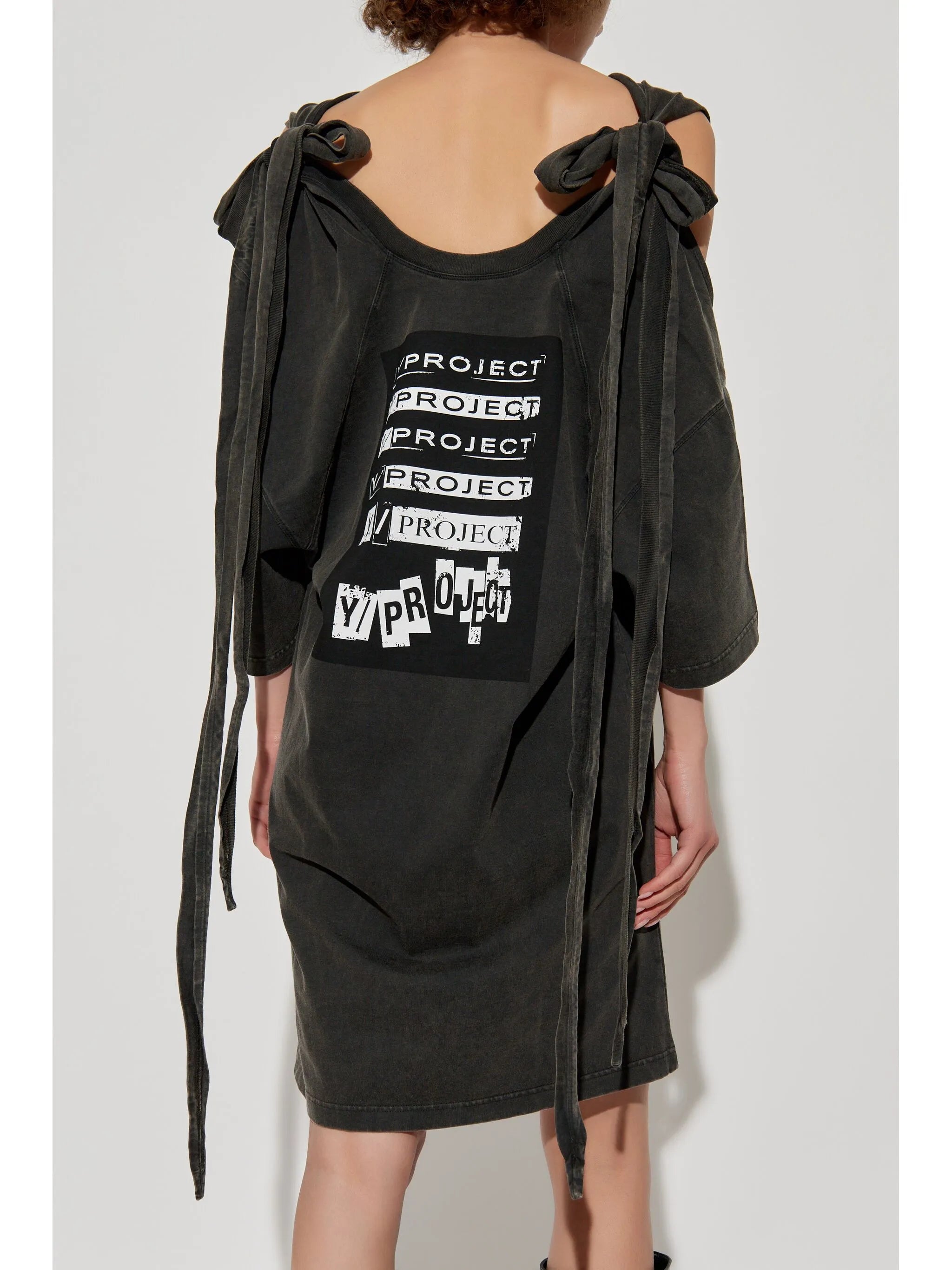graphic-print cut-out dress