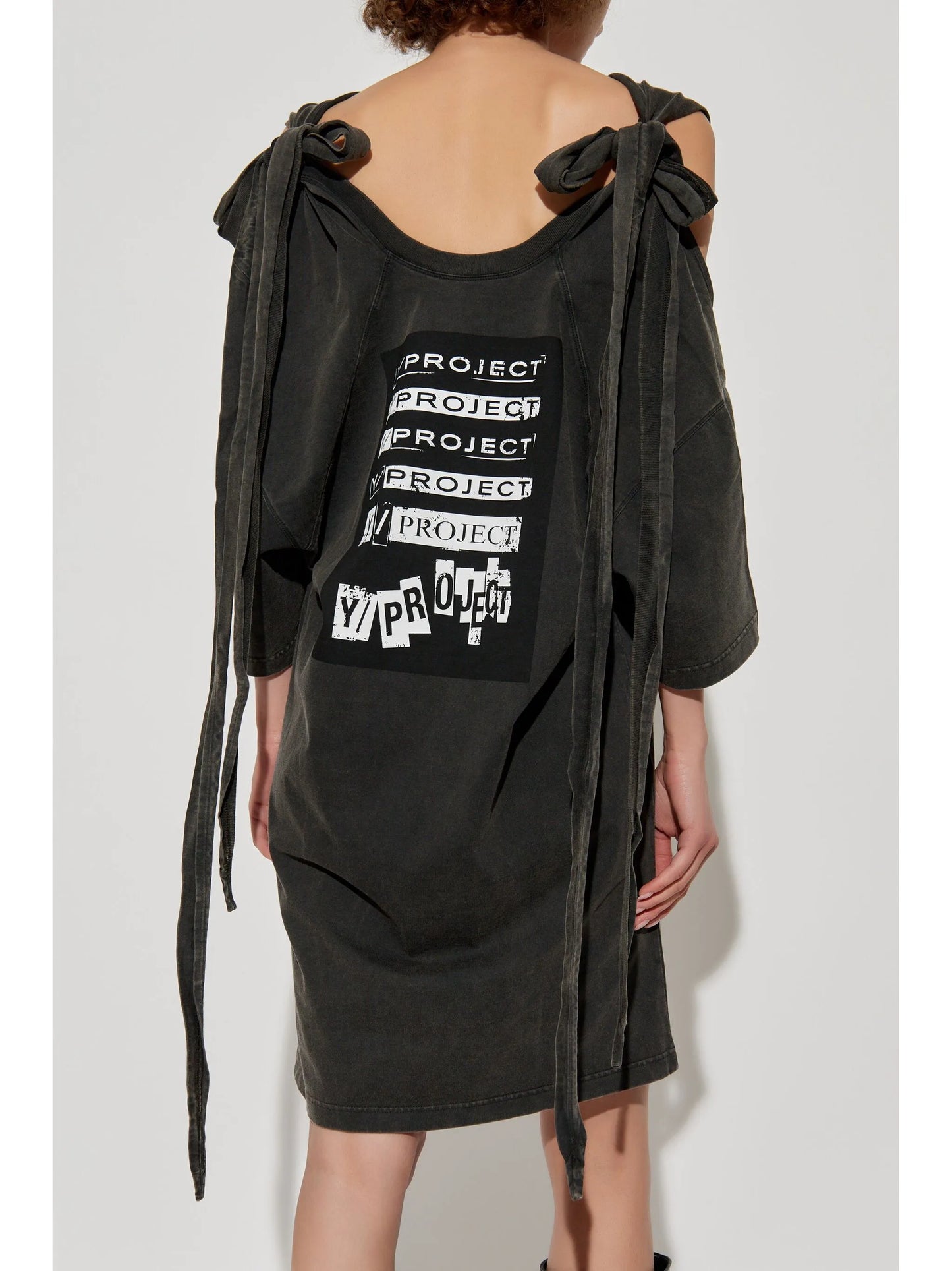 graphic-print cut-out dress