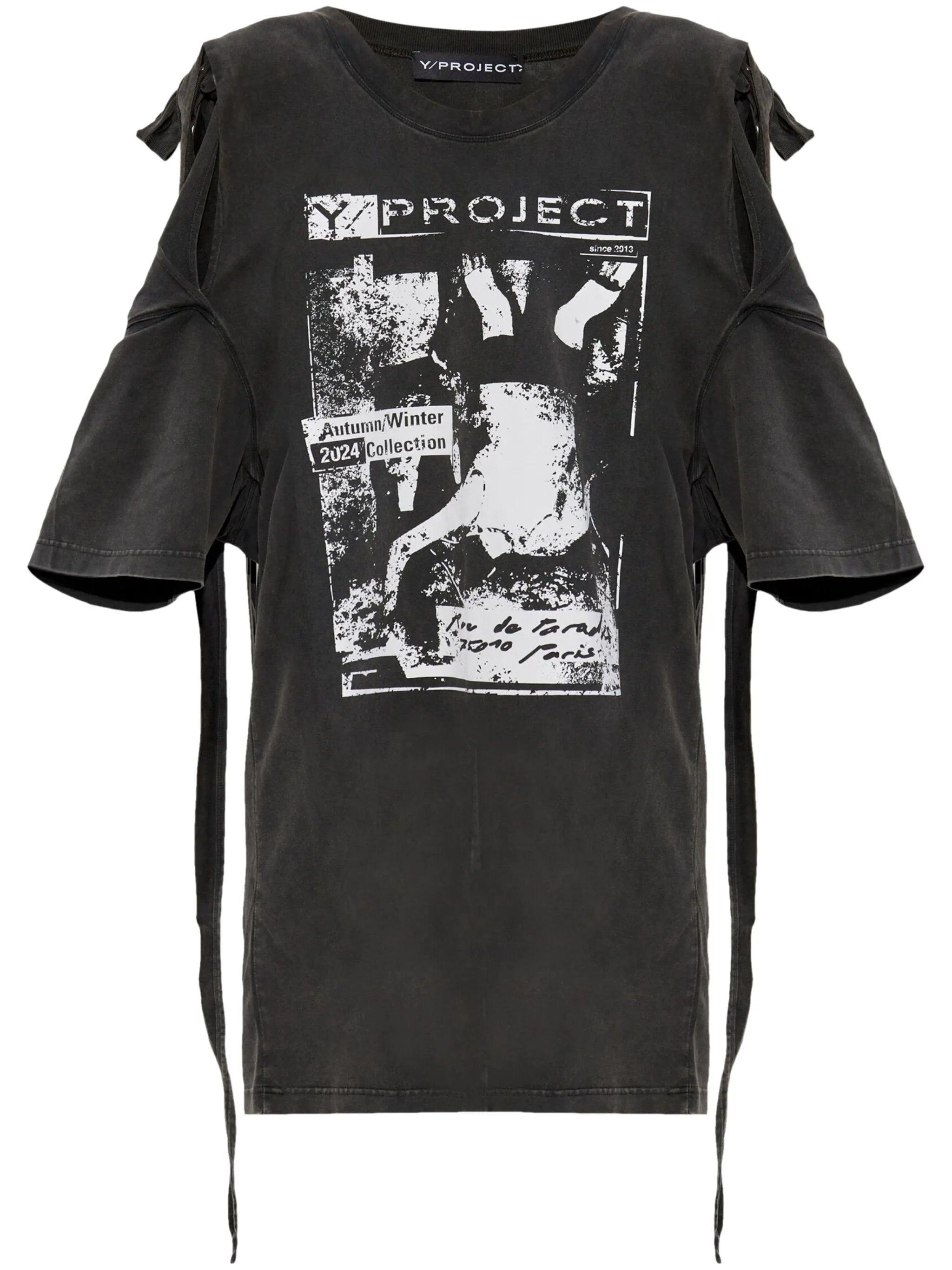 graphic-print cut-out dress
