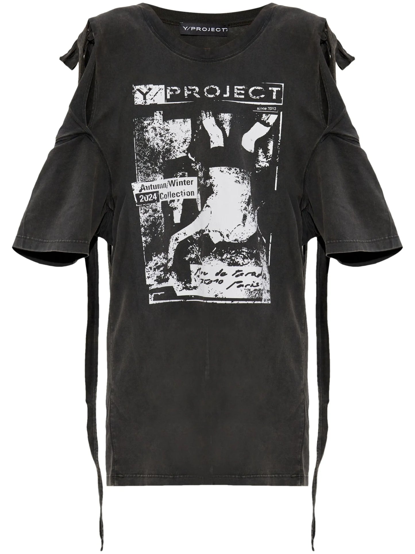 graphic-print cut-out dress