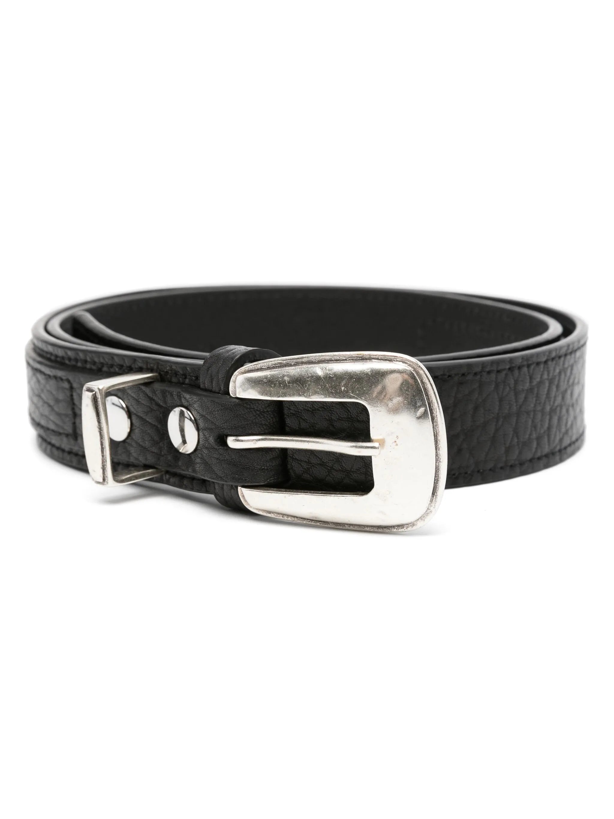 minimal western belt in leather