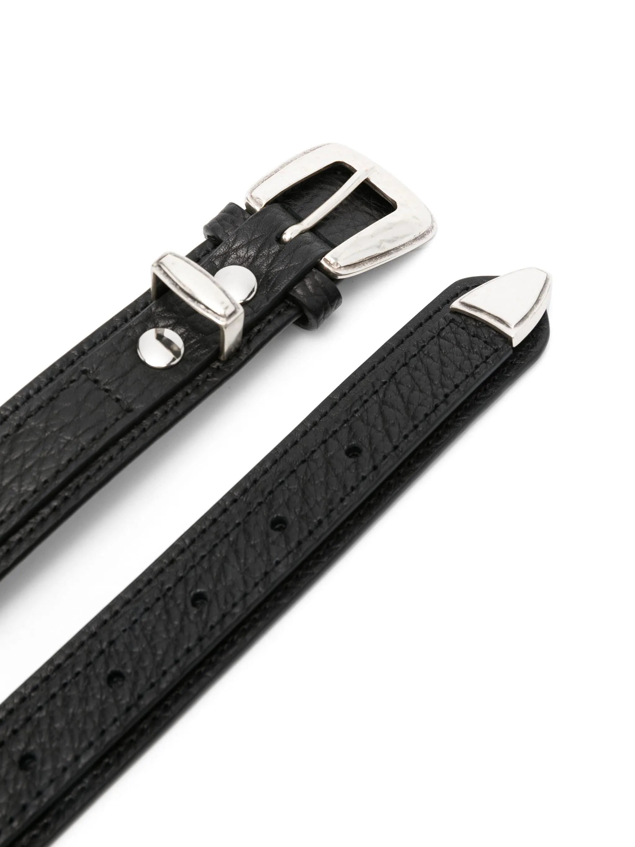 minimal western belt in leather