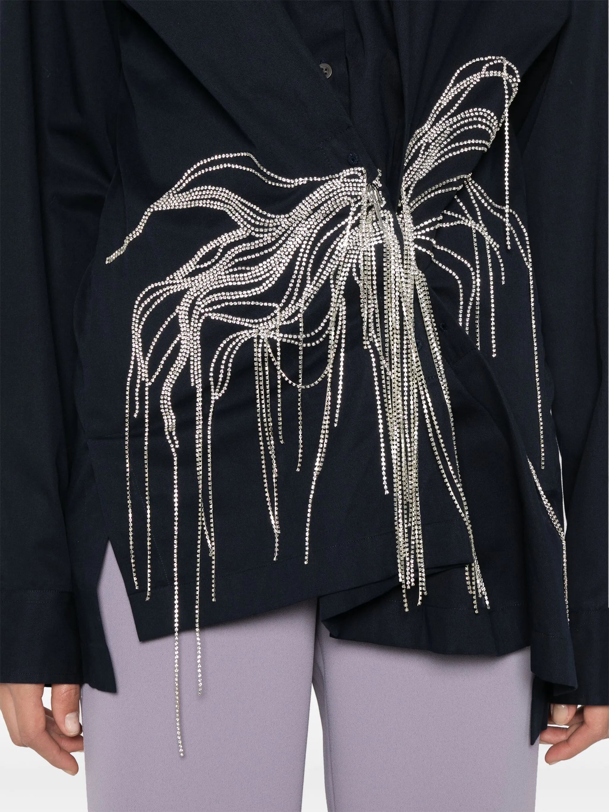 rhinestone-embellished shirt