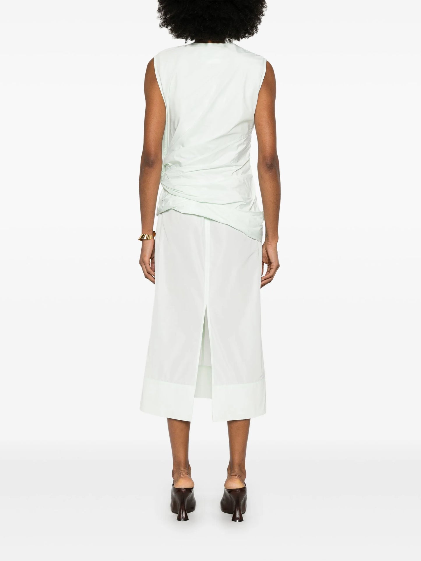 knot-detail midi dress