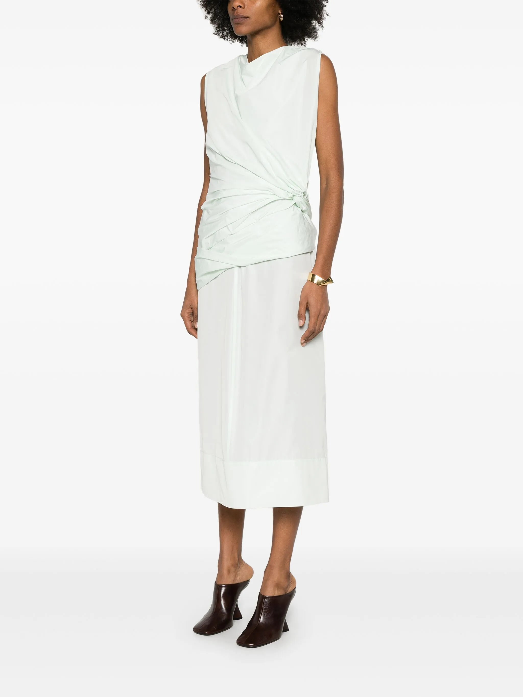 knot-detail midi dress