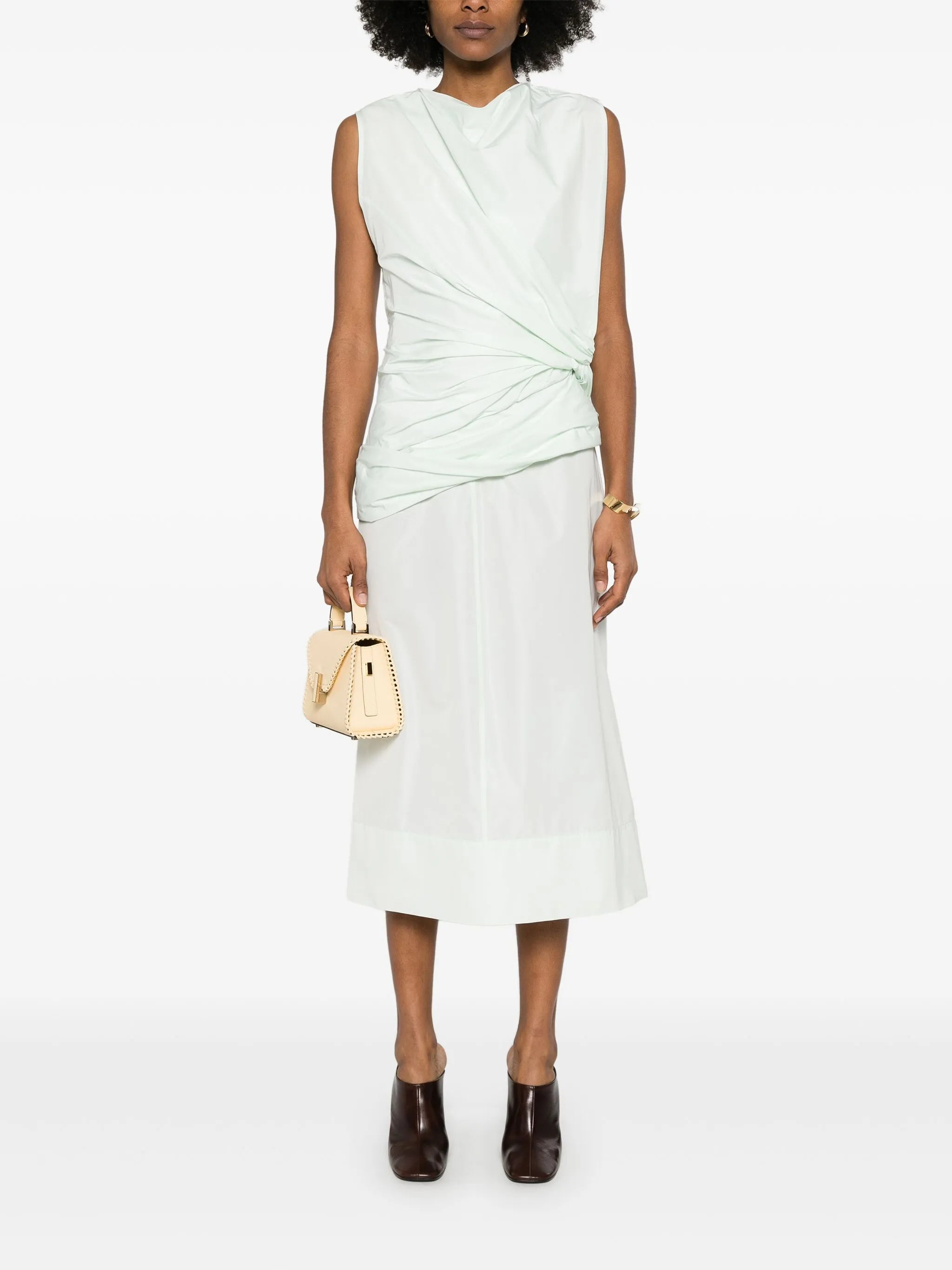 knot-detail midi dress