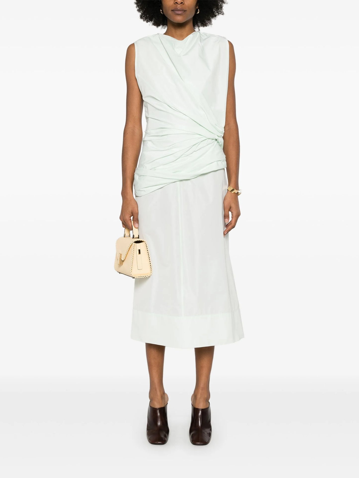 knot-detail midi dress