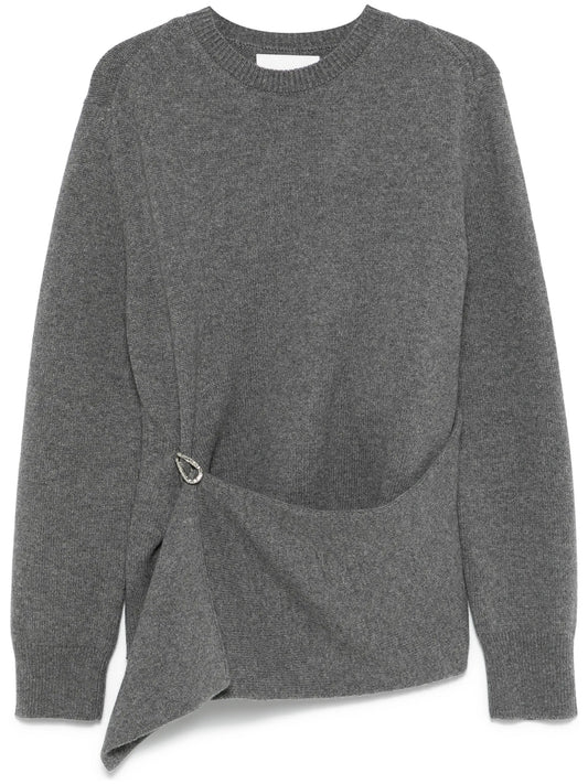 draped panel sweater