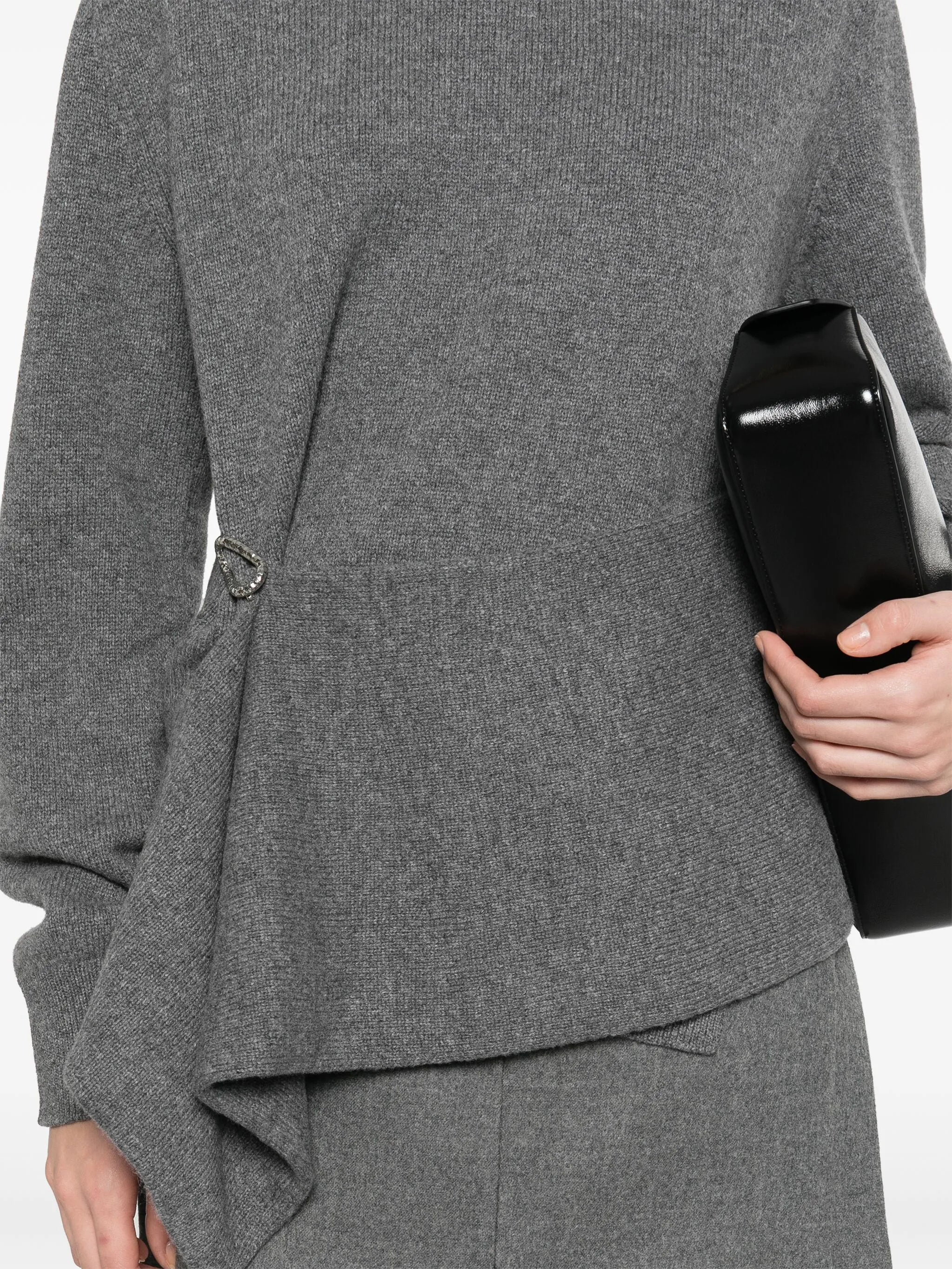 draped panel sweater