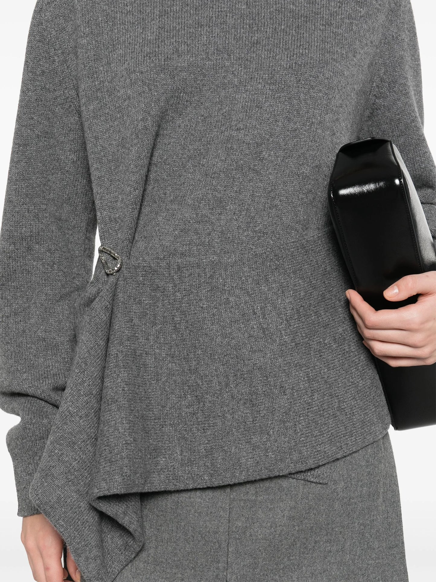 draped panel sweater