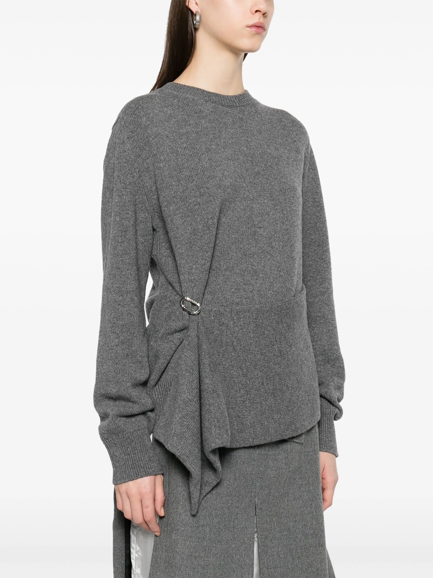 draped panel sweater