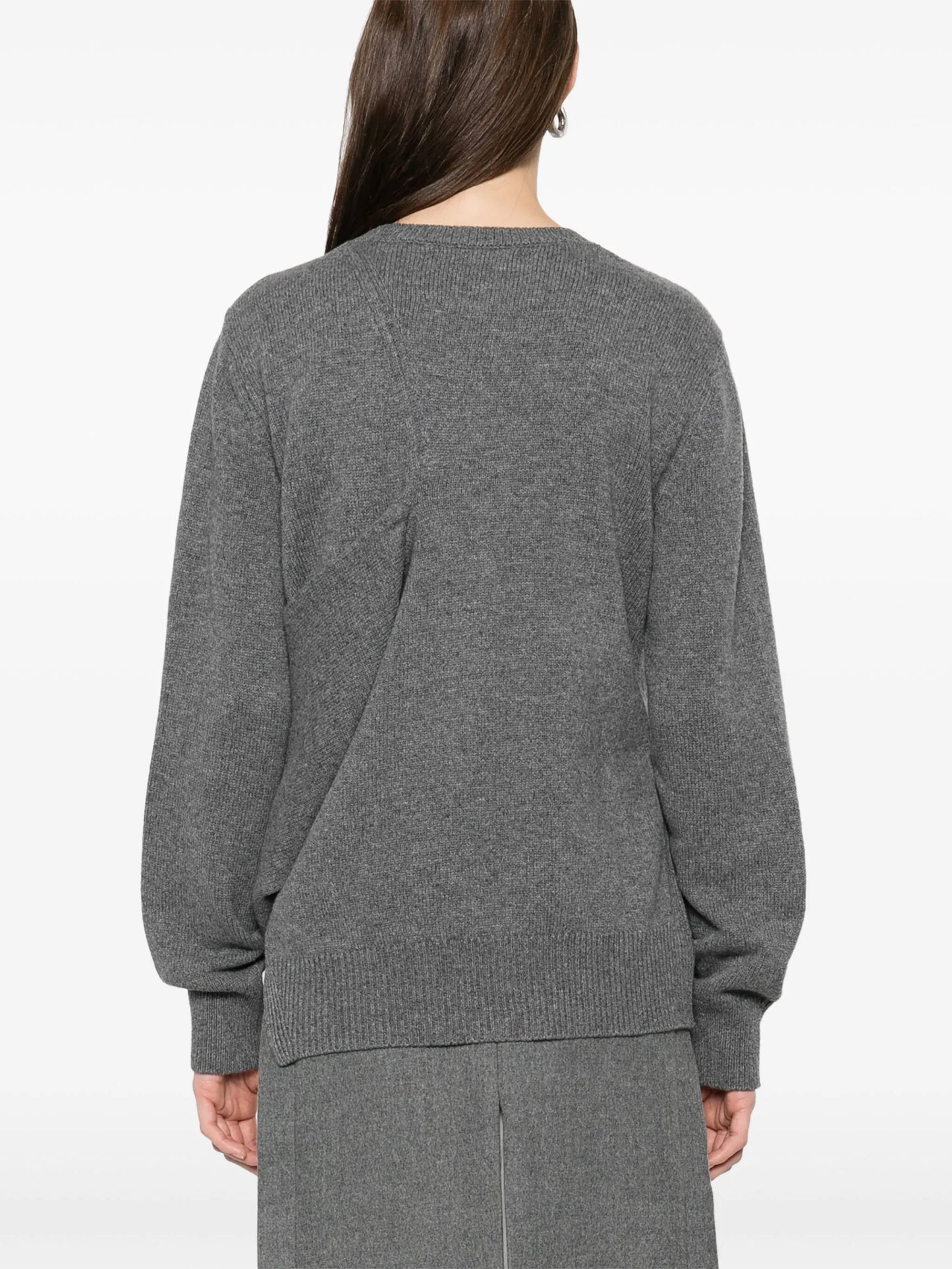 draped panel sweater