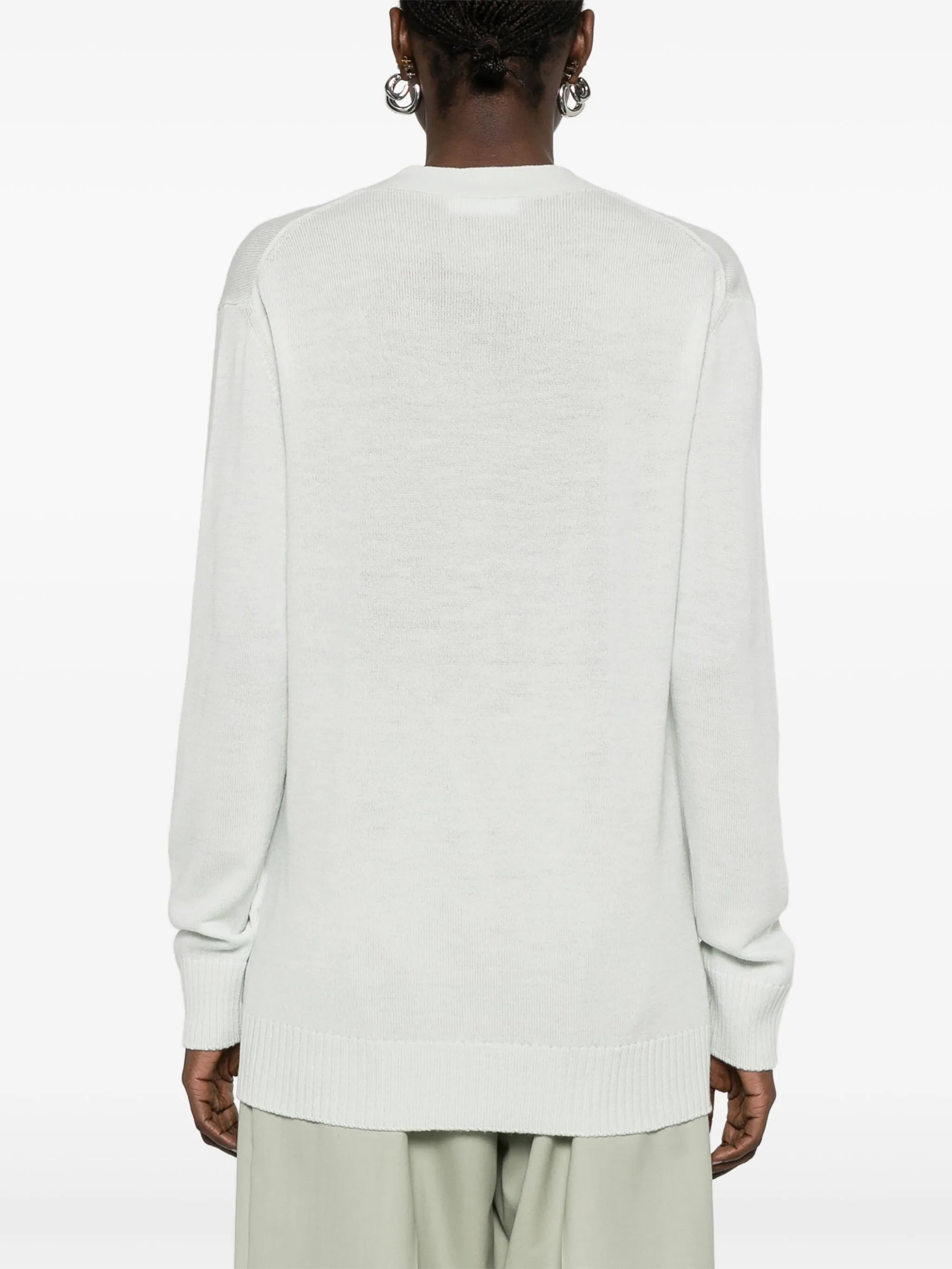 logo-embroidered cardigan